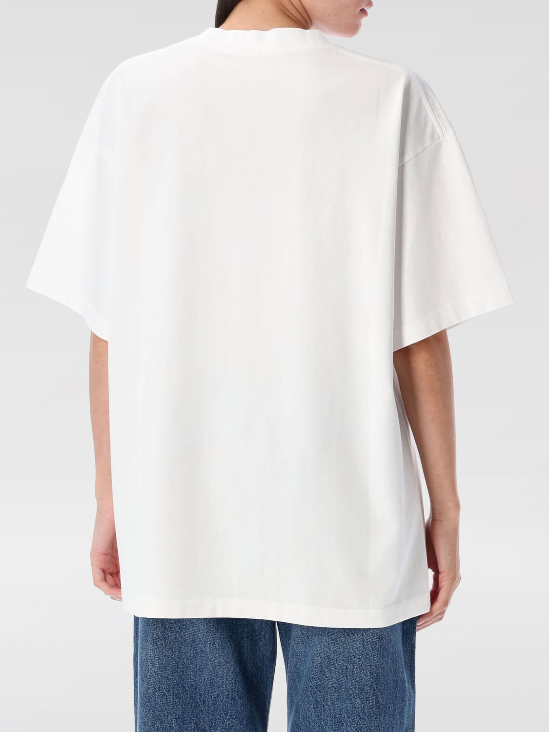 ALEXANDER WANG T-SHIRTS: T-shirt oversize in cotone con logo Alexander Wang, Bianco - Img 2