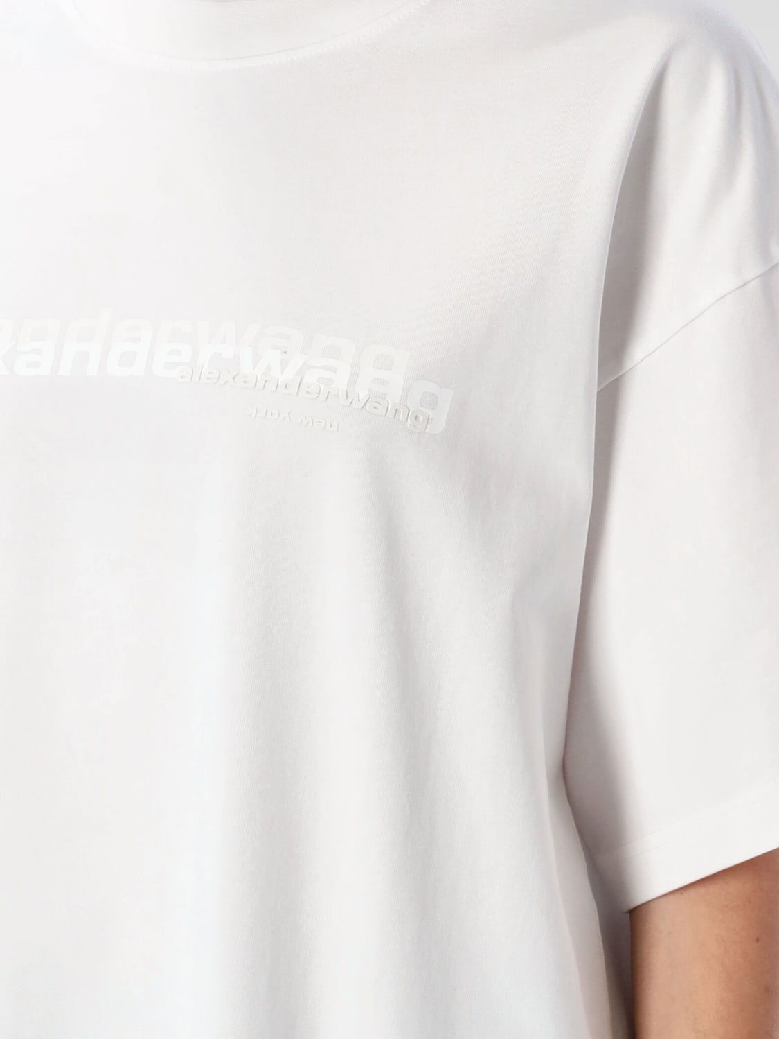 ALEXANDER WANG T-SHIRTS: T-shirt oversize in cotone con logo Alexander Wang, Bianco - Img 3