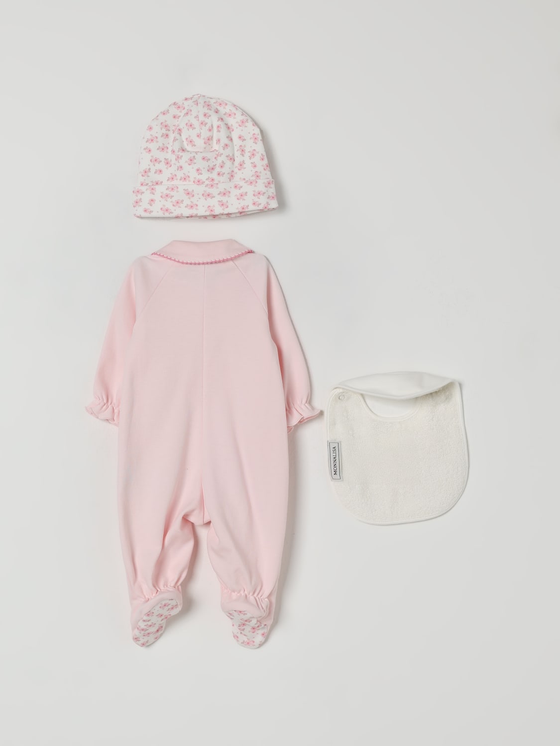MONNALISA COMPLETO: Coordinato in cotone con logo Monnalisa, Rosa - Img 2
