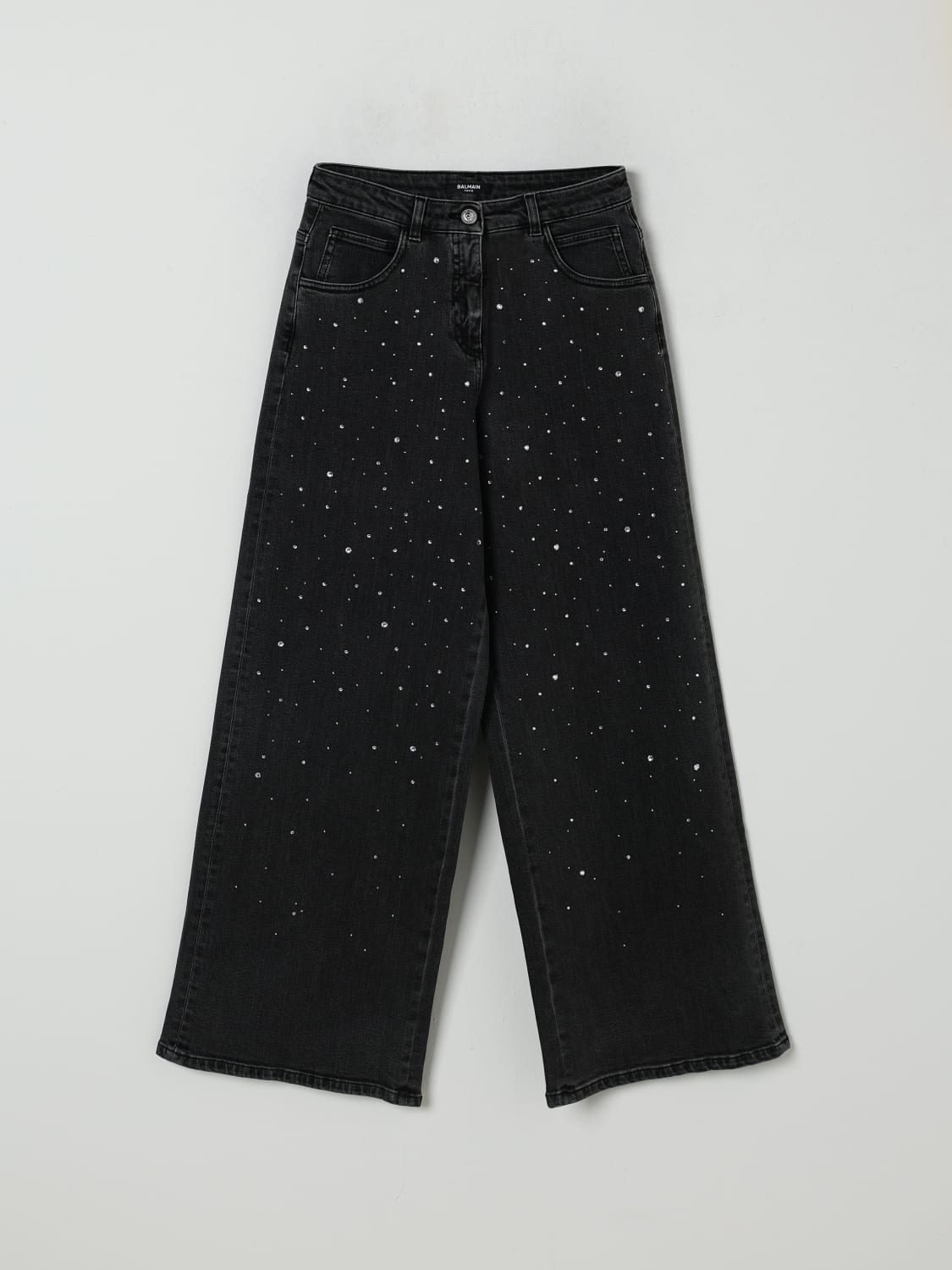 BALMAIN ДЖИНСЫ: Брюки Детское Balmain, Черный - Img 1