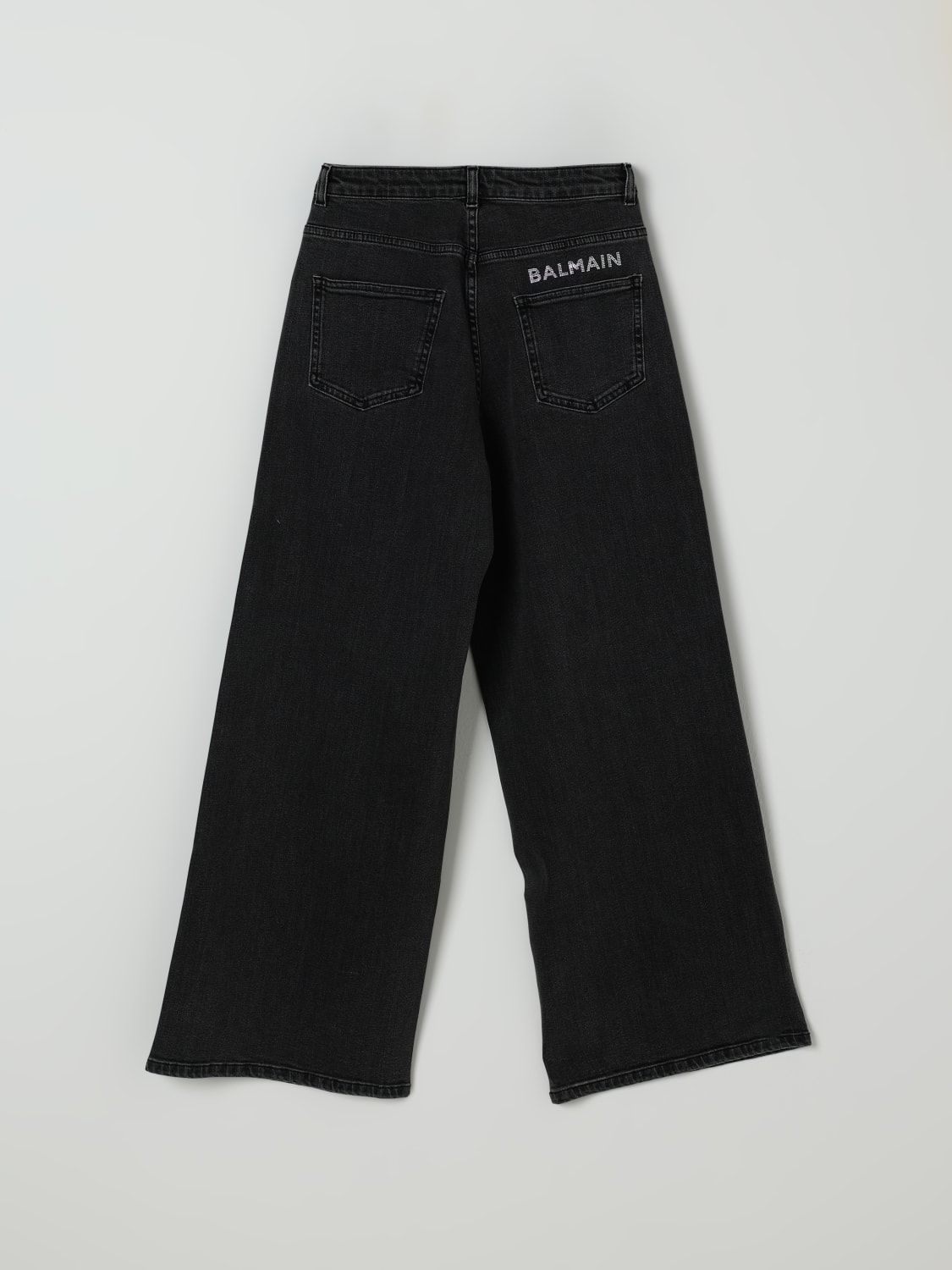 BALMAIN ДЖИНСЫ: Брюки Детское Balmain, Черный - Img 2