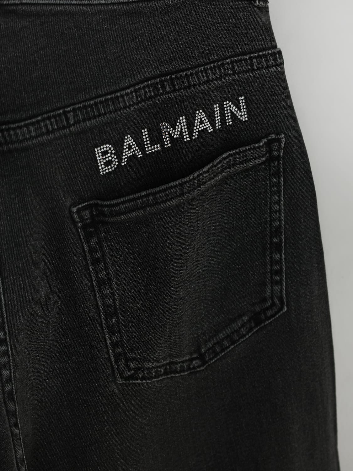 BALMAIN ДЖИНСЫ: Брюки Детское Balmain, Черный - Img 3