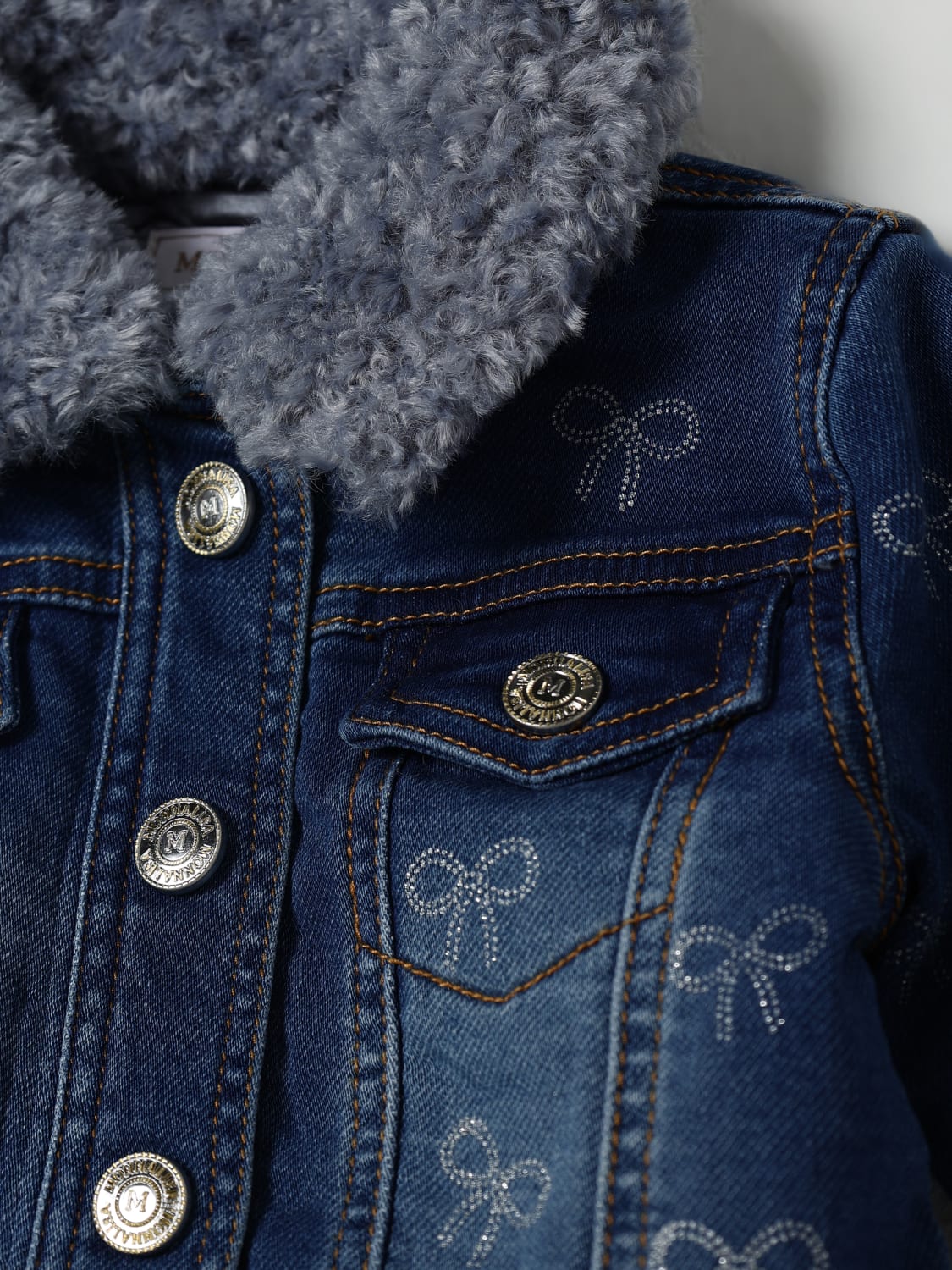 MONNALISA 재킷: 코트 남아 Monnalisa, 데님 - Img 3