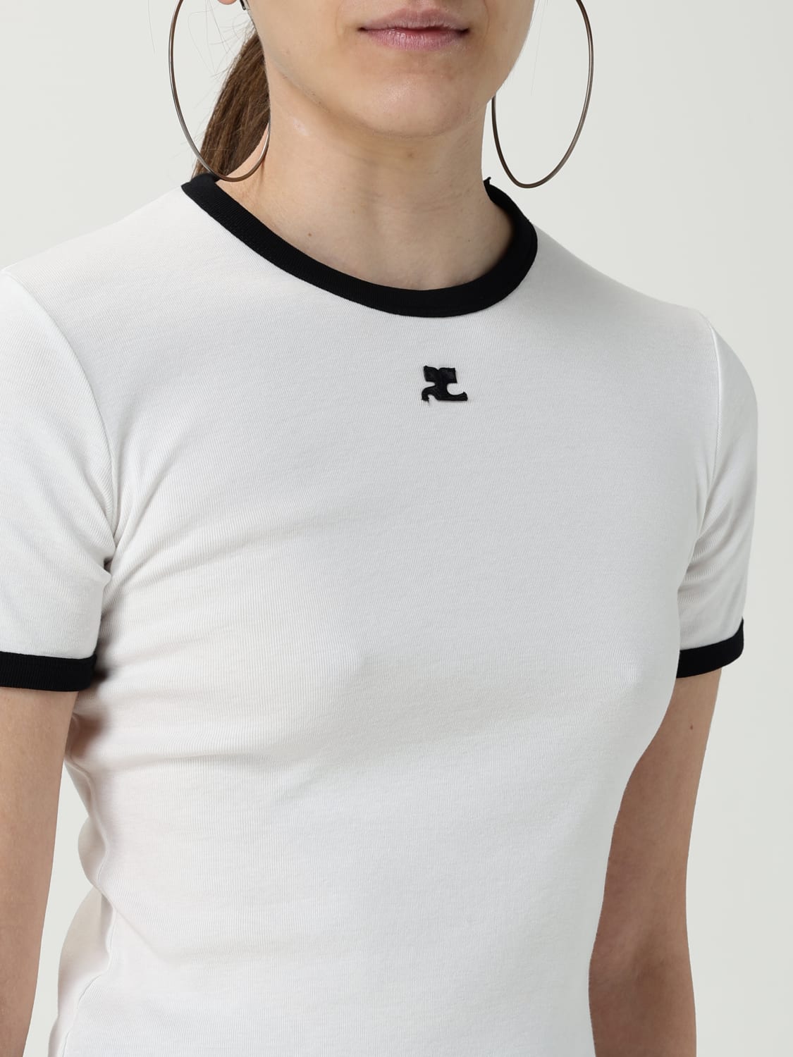 COURRÈGES T-SHIRT: T-shirt woman CourrÈges, White - Img 4