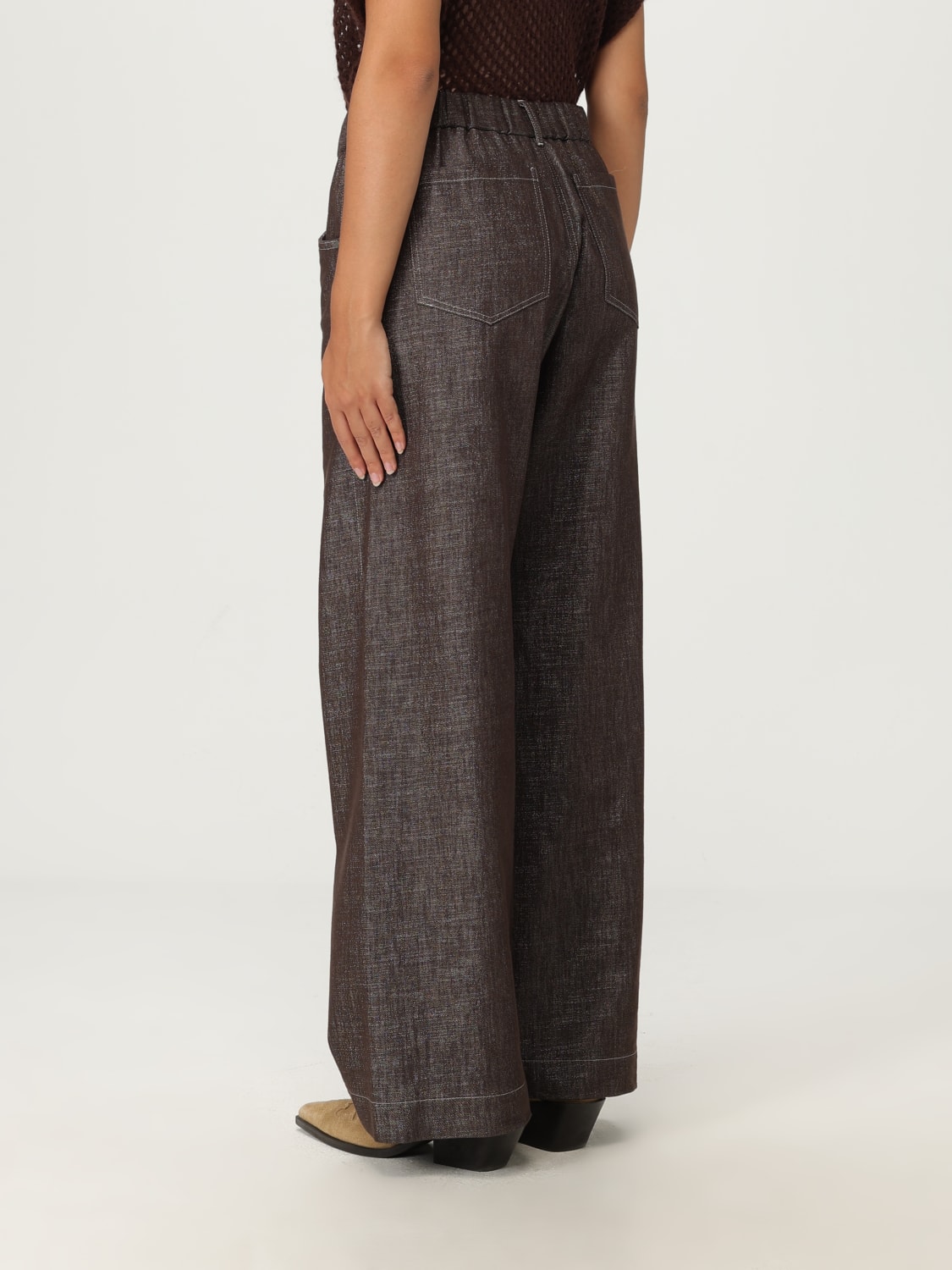 BRUNELLO CUCINELLI PANTALONI: Pantalone Brunello Cucinelli in misto cotone , Marrone - Img 3