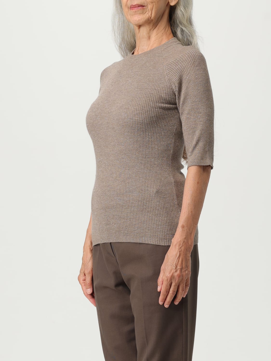 BRUNELLO CUCINELLI JERSEY: Cárdigan mujer Brunello Cucinelli, Marrón - Img 4