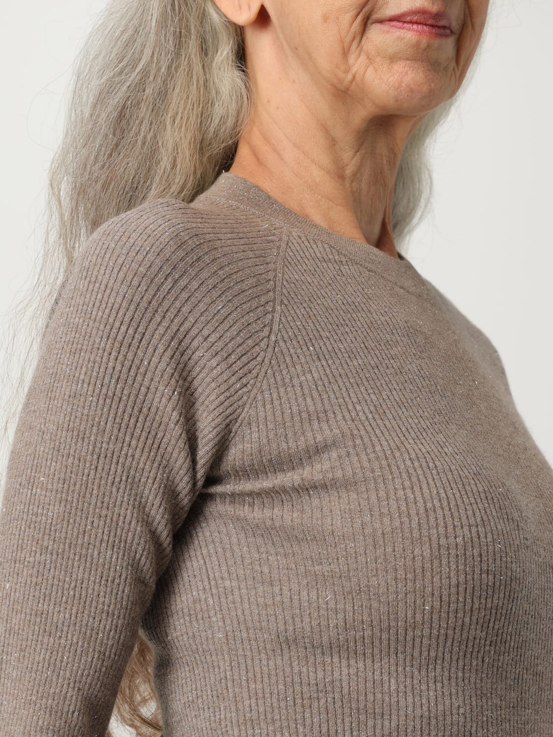 BRUNELLO CUCINELLI JERSEY: Cárdigan mujer Brunello Cucinelli, Marrón - Img 5