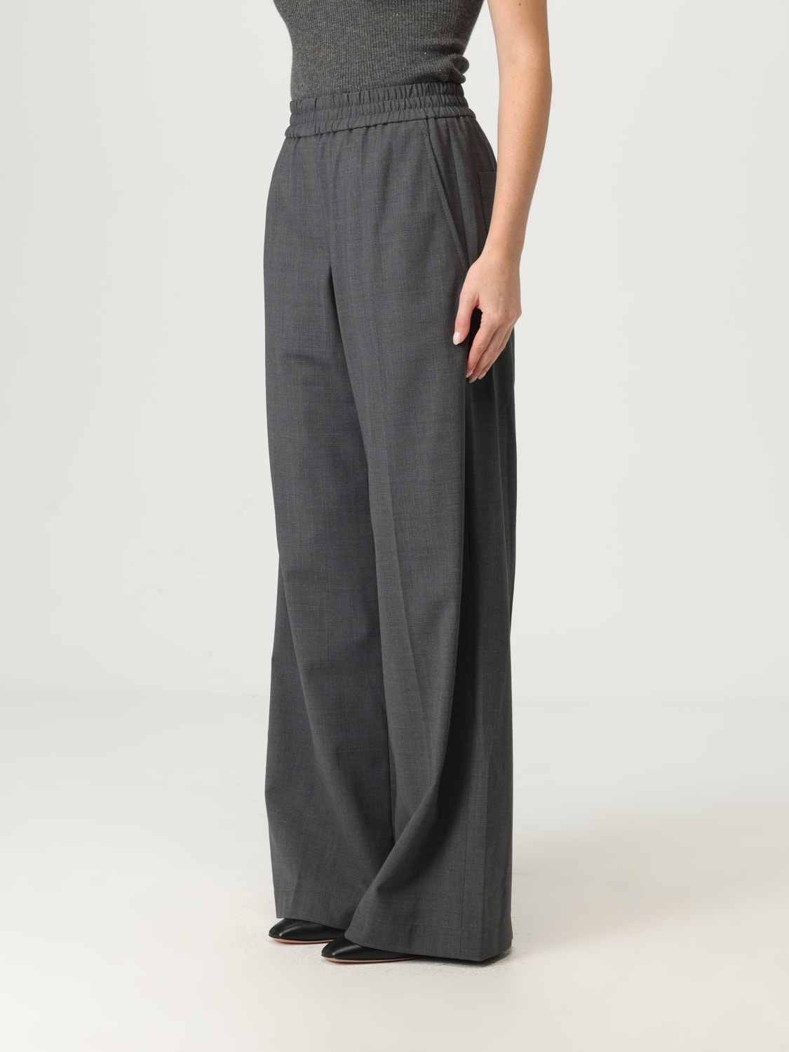 BRUNELLO CUCINELLI PANTALONI: Pantalone Brunello Cucinelli in misto lana vergine , Grigio - Img 4