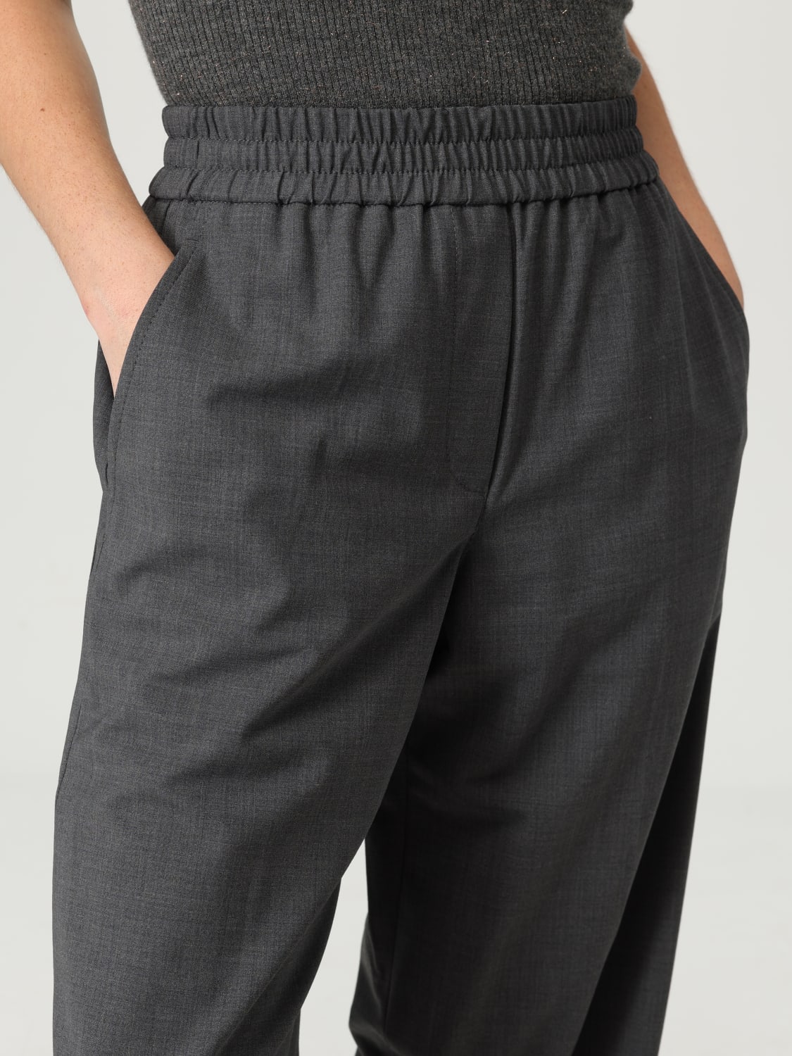 BRUNELLO CUCINELLI PANTALONI: Pantalone Brunello Cucinelli in misto lana vergine , Grigio - Img 5