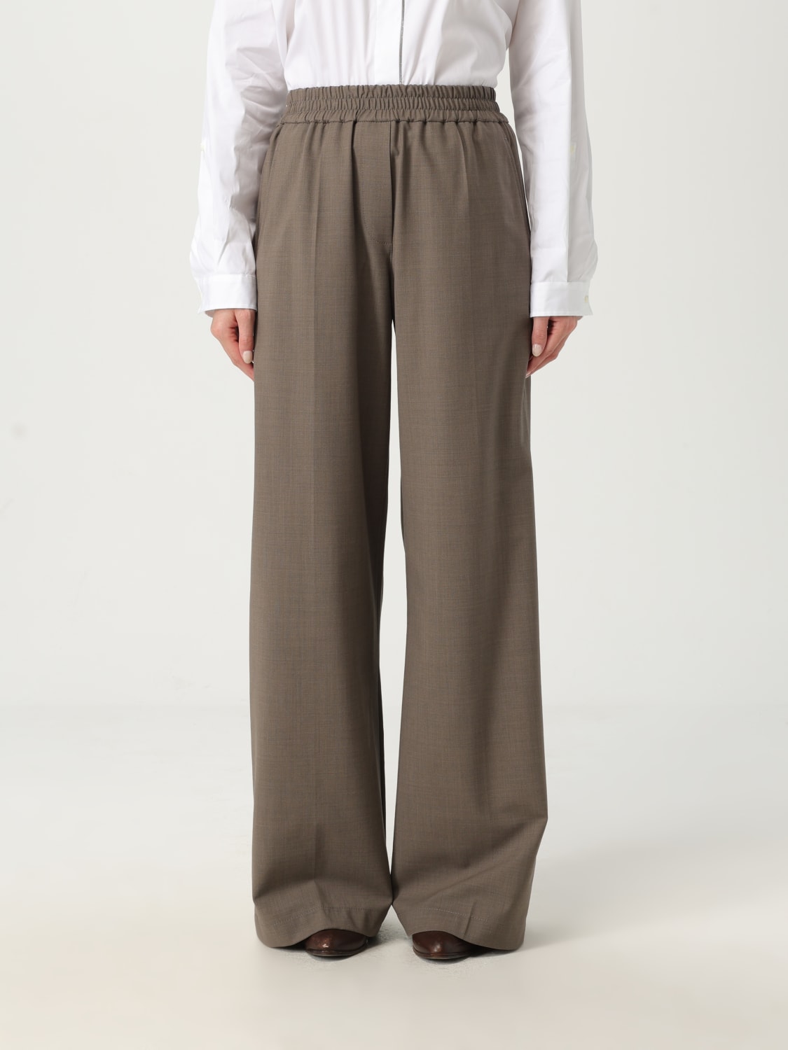 BRUNELLO CUCINELLI PANTALONI: Pantalone Brunello Cucinelli in misto lana vergine , Grigio 1 - Img 1