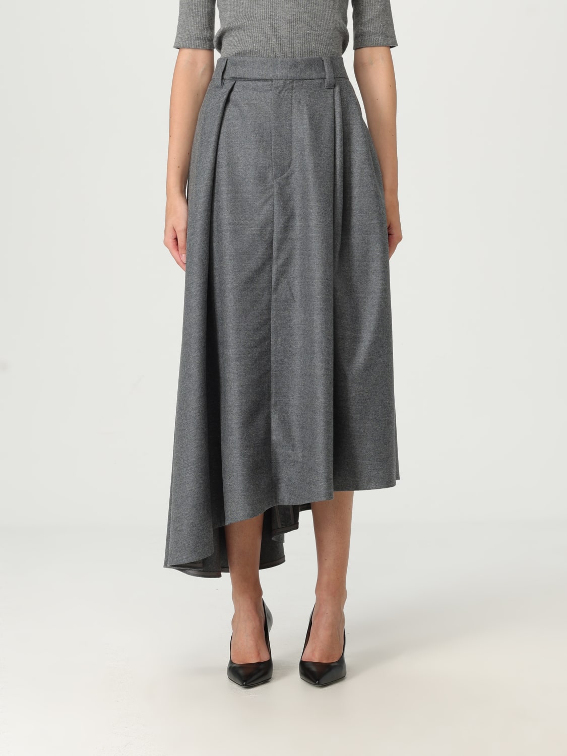 BRUNELLO CUCINELLI JUPE: Jupe femme Brunello Cucinelli, Gris - Img 1
