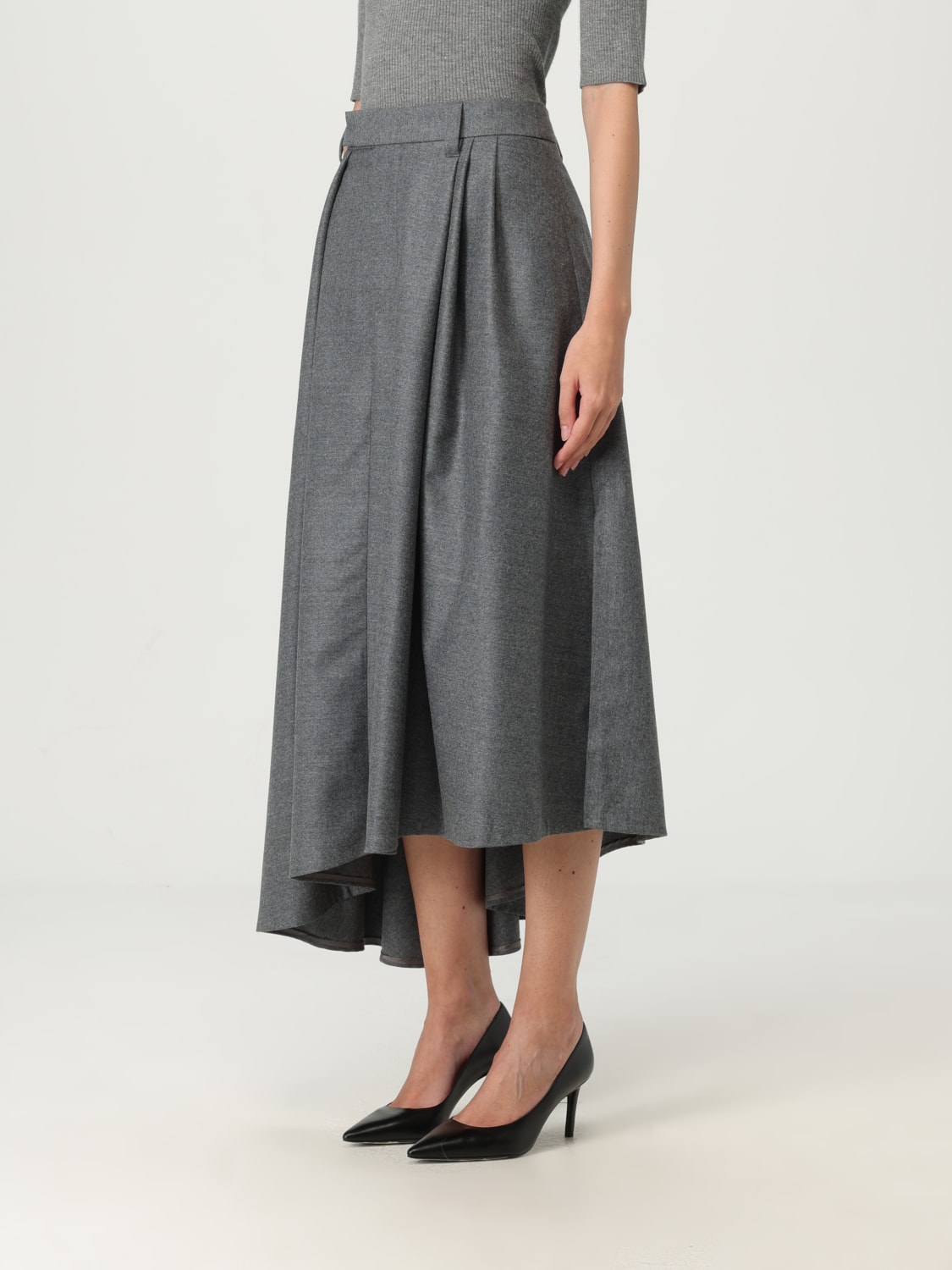 BRUNELLO CUCINELLI JUPE: Jupe femme Brunello Cucinelli, Gris - Img 4