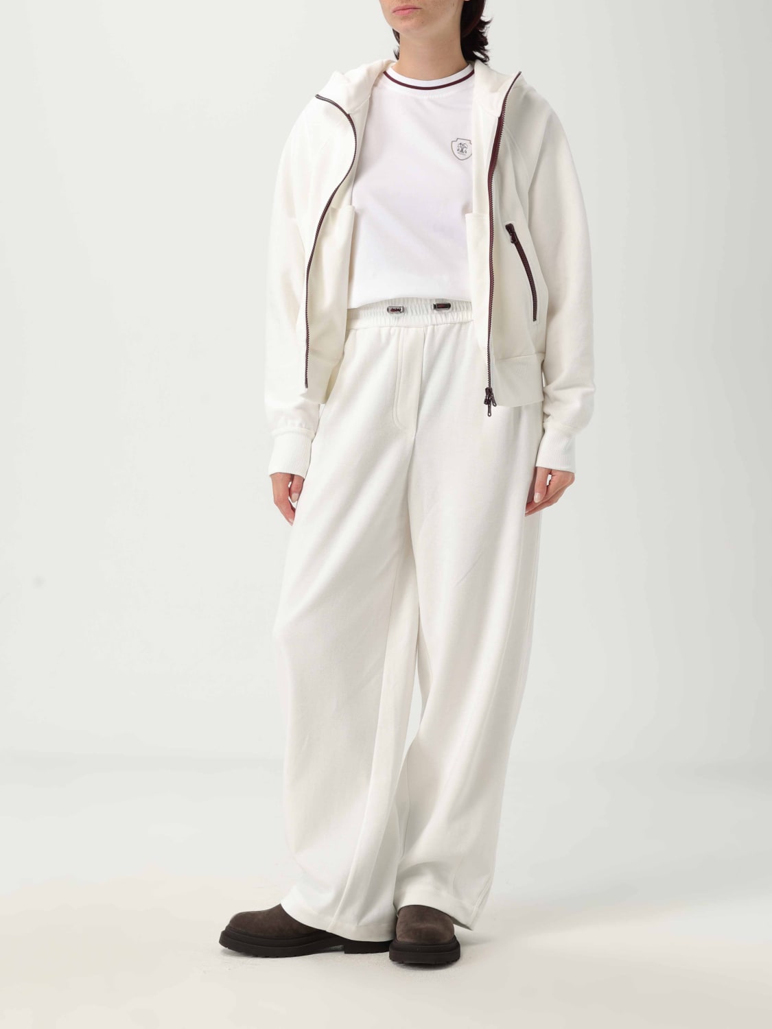 BRUNELLO CUCINELLI SWEATSHIRT: Pullover damen Brunello Cucinelli, Weiß - Img 2