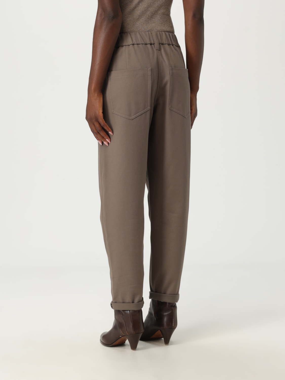 BRUNELLO CUCINELLI PANTALONI: Pantalone Brunello Cucinelli in cotone stretch , Grigio - Img 3