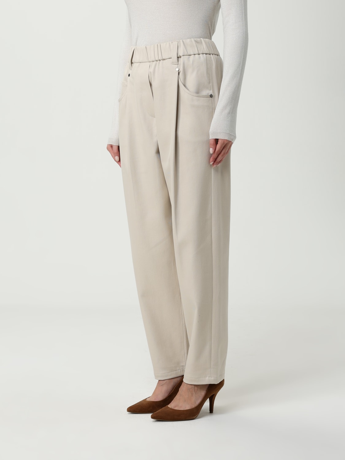 BRUNELLO CUCINELLI PANTALON: Pantalon femme Brunello Cucinelli, Sable - Img 4