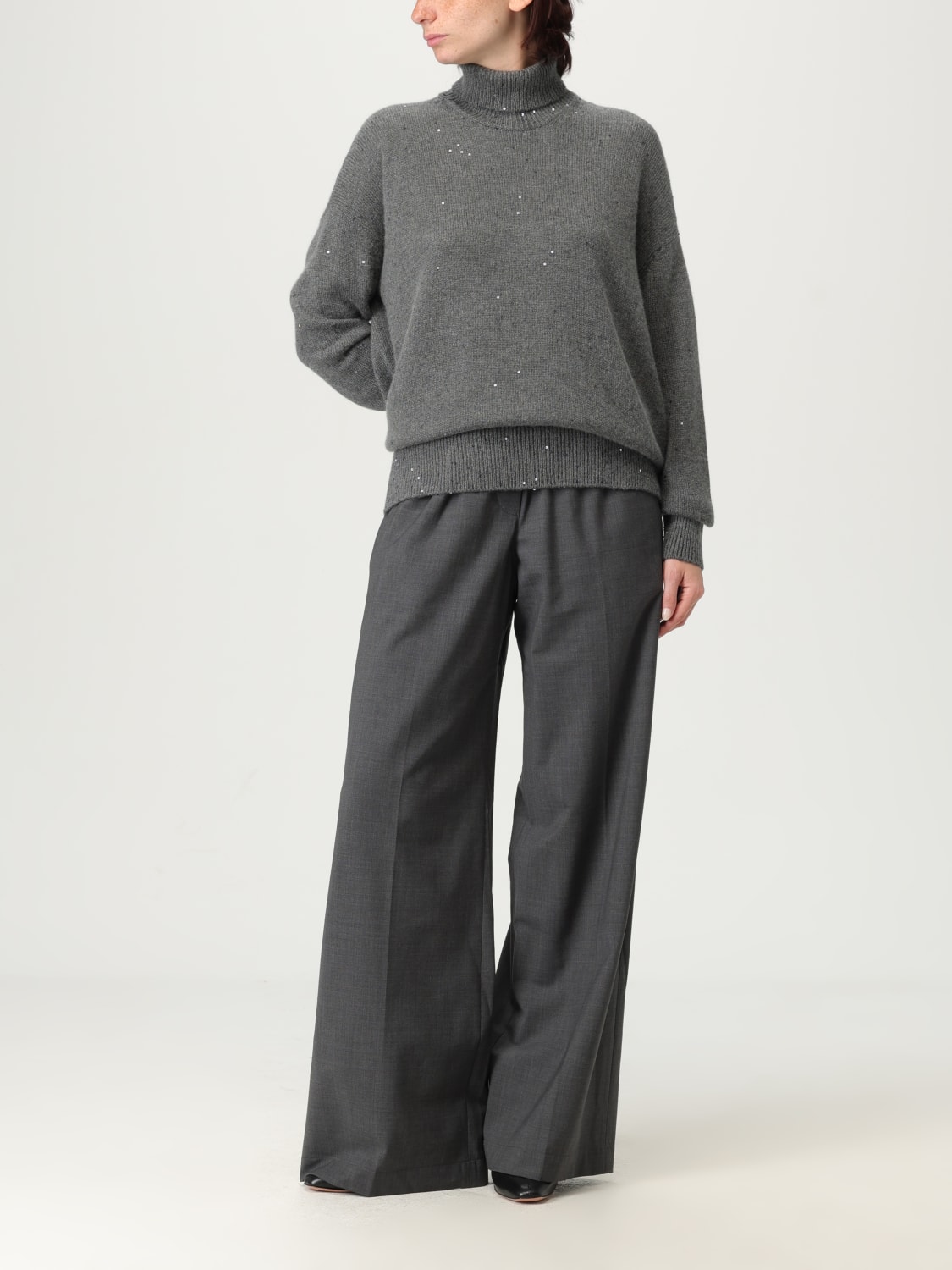 BRUNELLO CUCINELLI JERSEY: Cárdigan mujer Brunello Cucinelli, Gris - Img 2