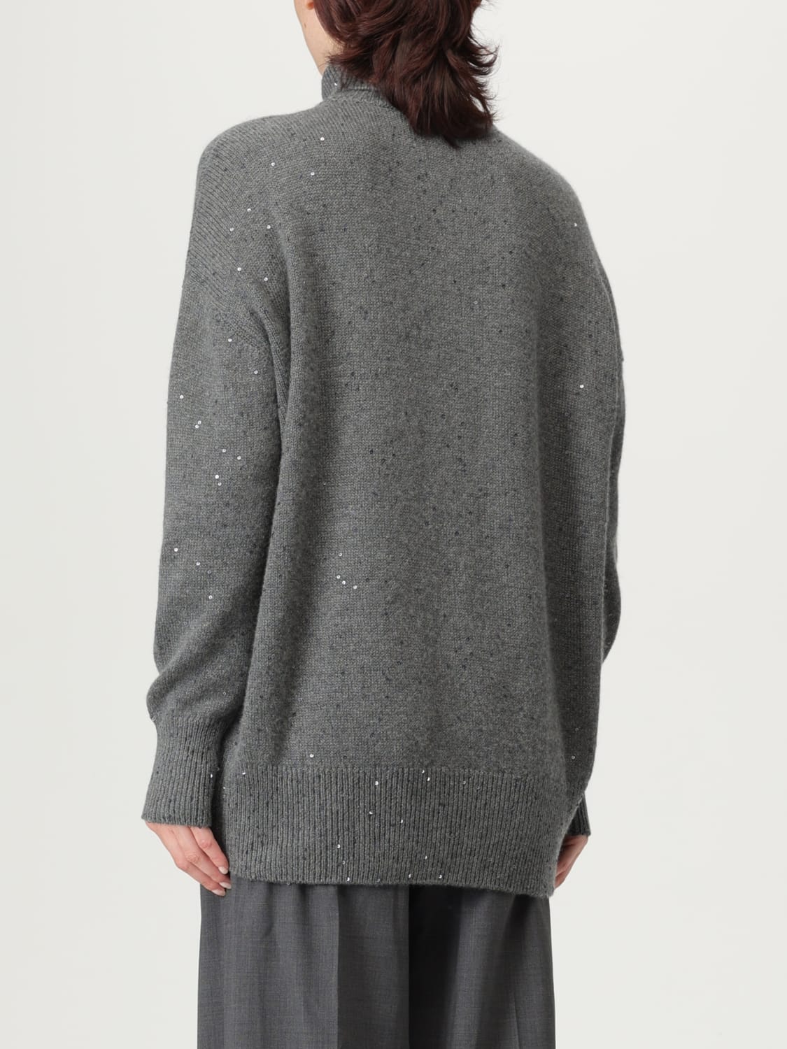 BRUNELLO CUCINELLI JERSEY: Cárdigan mujer Brunello Cucinelli, Gris - Img 3