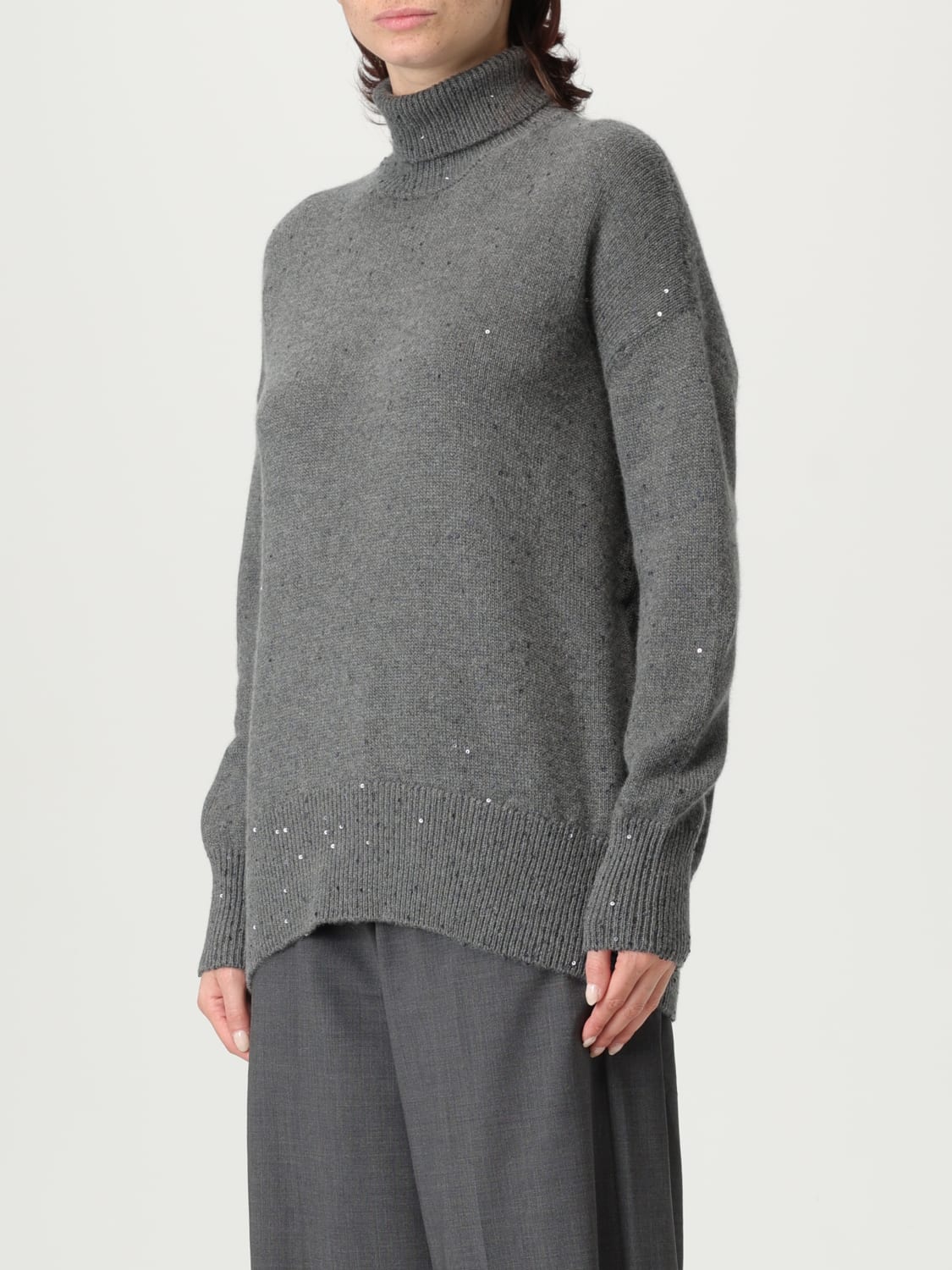 BRUNELLO CUCINELLI JERSEY: Cárdigan mujer Brunello Cucinelli, Gris - Img 4