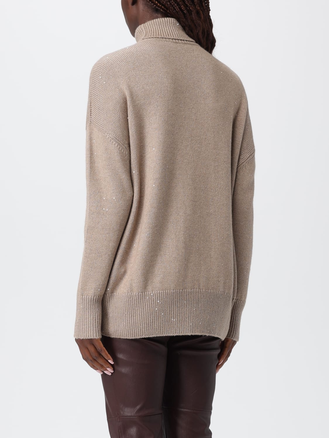 BRUNELLO CUCINELLI 毛衣: 针织开衫 女士 Brunello Cucinelli, 棕色 - Img 3