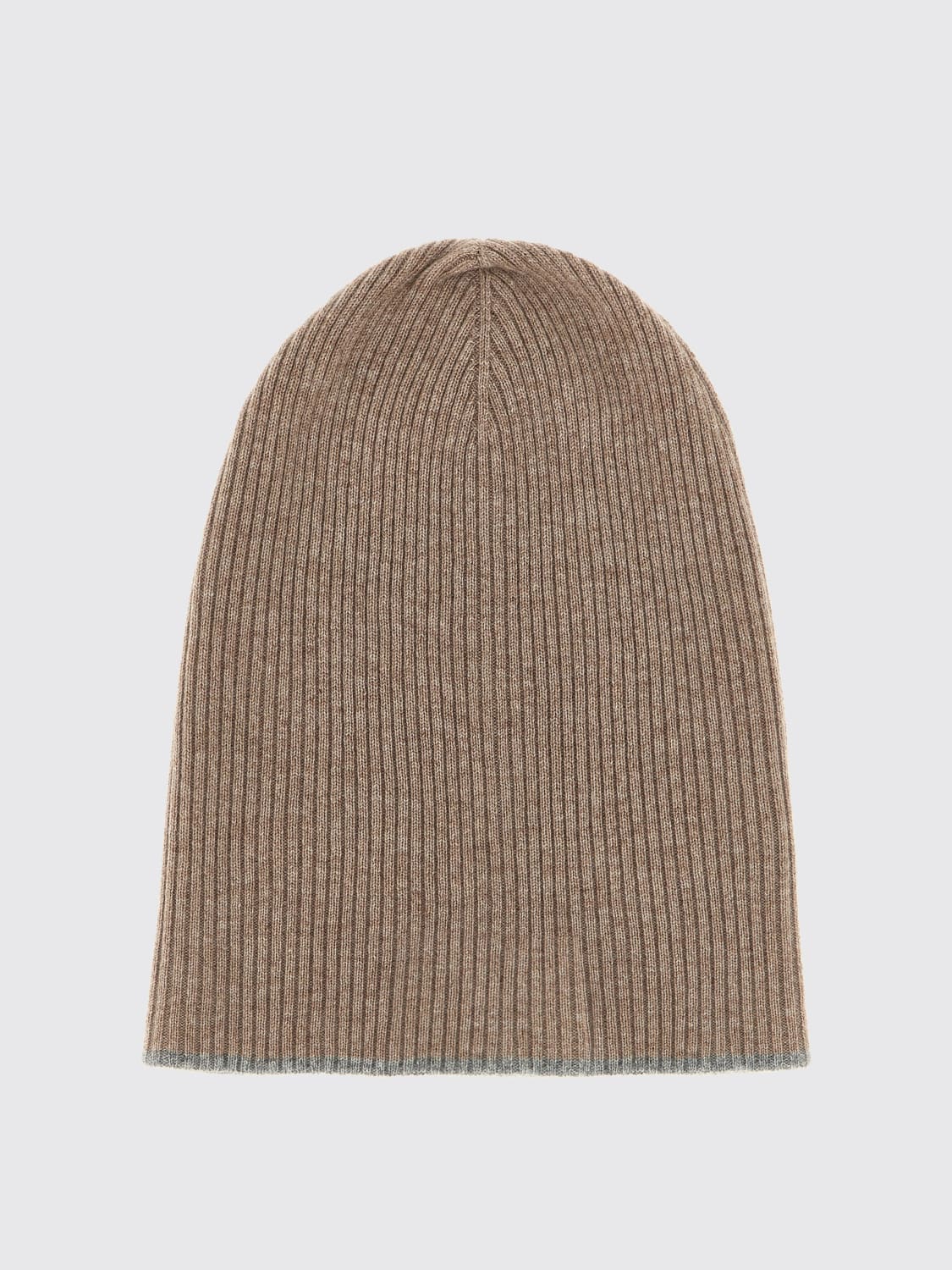 BRUNELLO CUCINELLI CAPPELLO: Cappello Brunello Cucinelli in cashmere a costine , Beige - Img 1