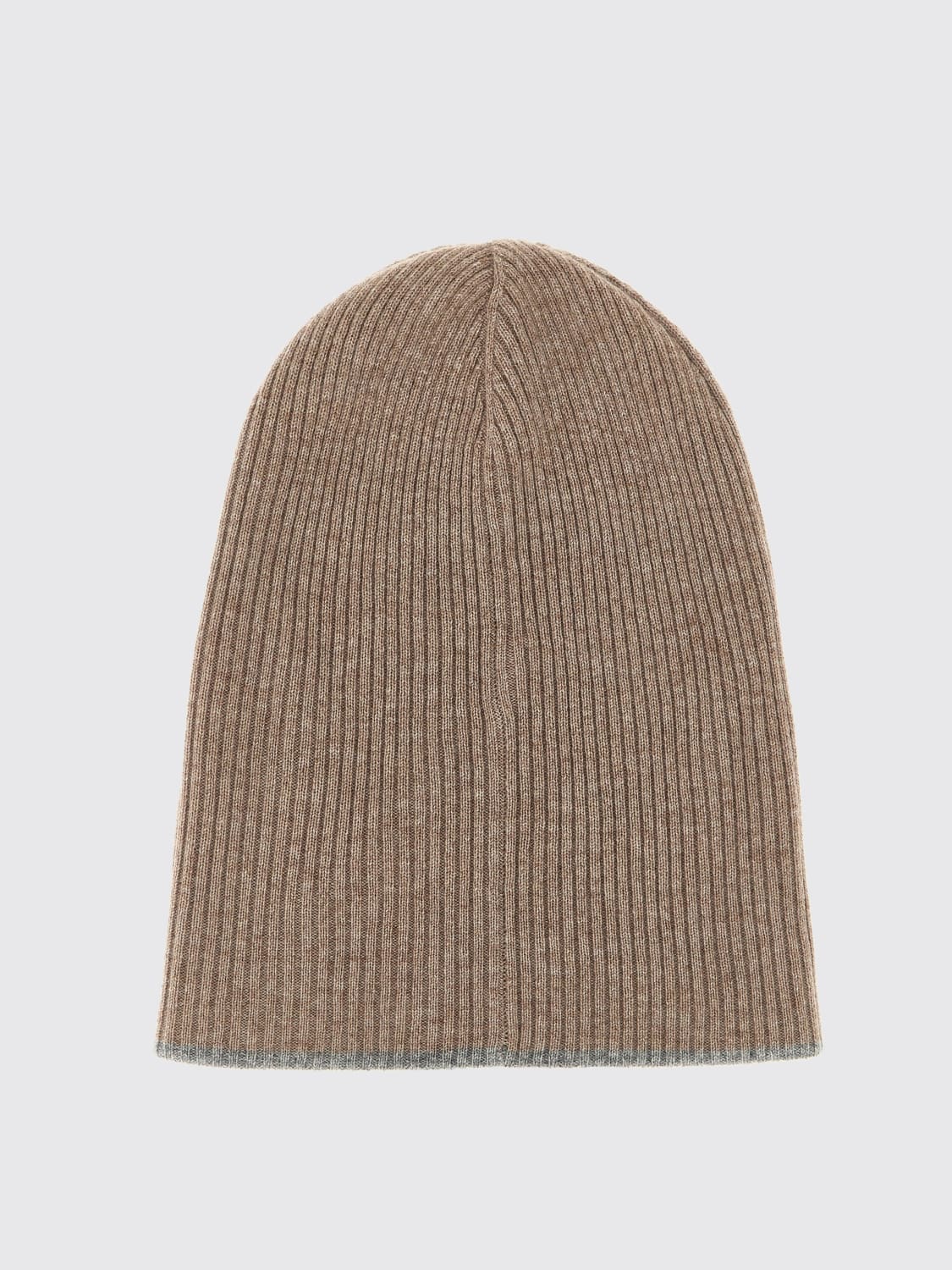 BRUNELLO CUCINELLI CAPPELLO: Cappello Brunello Cucinelli in cashmere a costine , Beige - Img 2