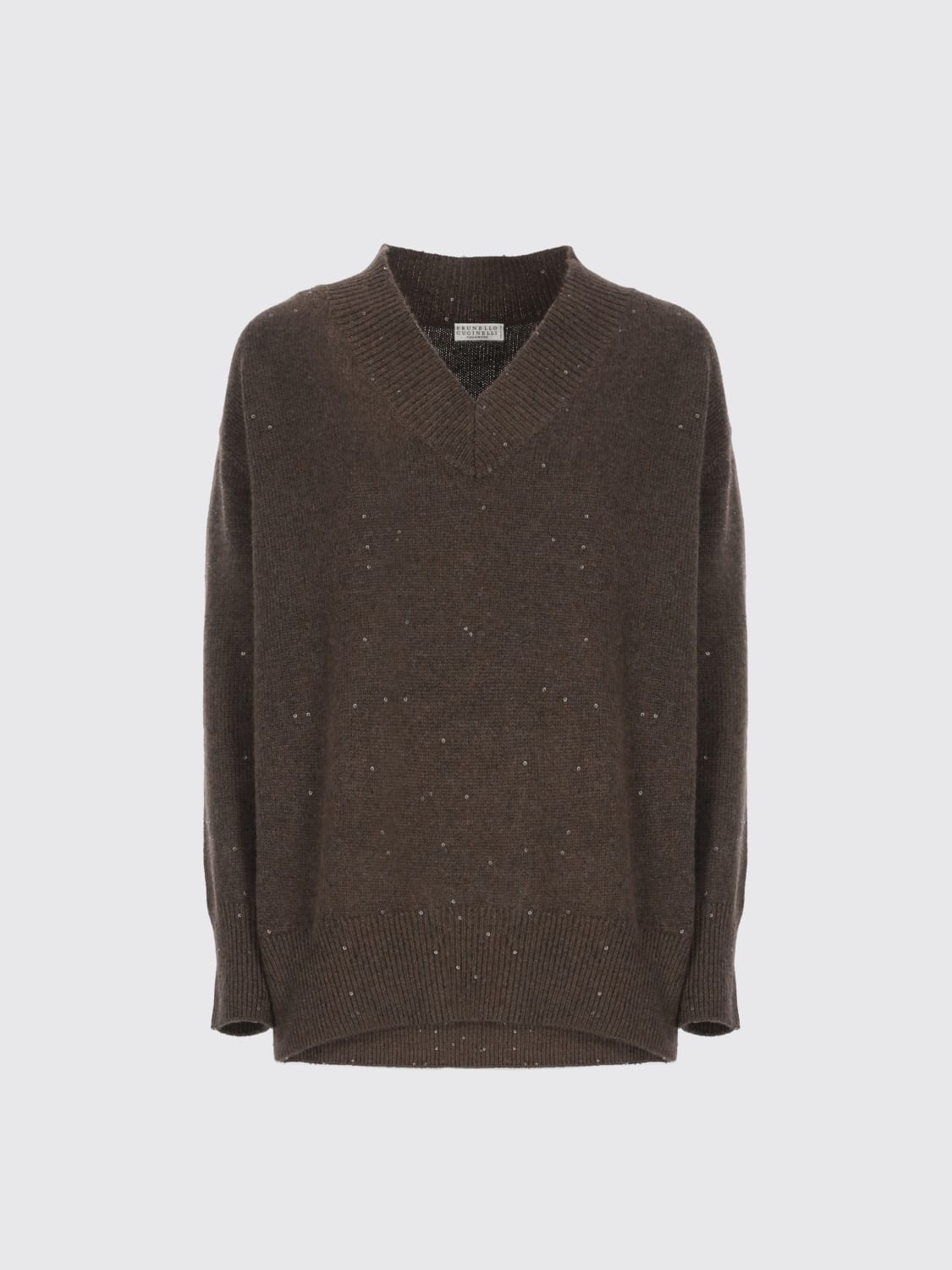 BRUNELLO CUCINELLI PULL: Cardigan femme Brunello Cucinelli, Marron - Img 5