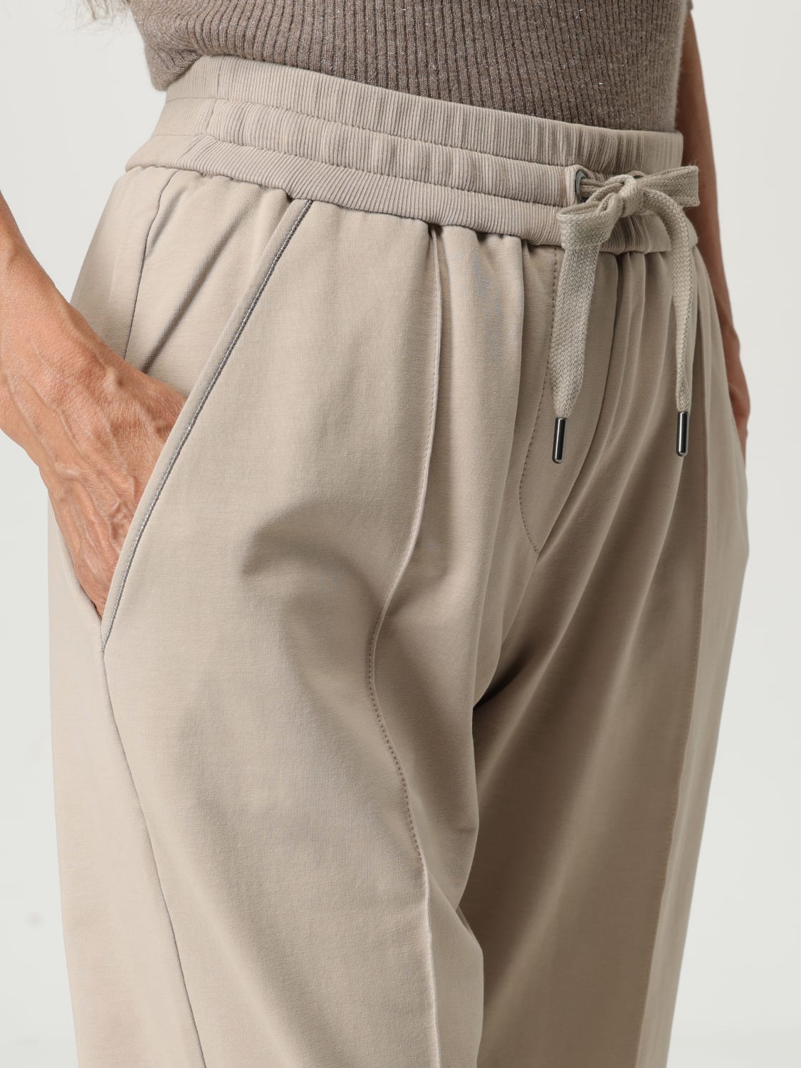 BRUNELLO CUCINELLI PANTALON: Pantalon femme Brunello Cucinelli, Beige - Img 5