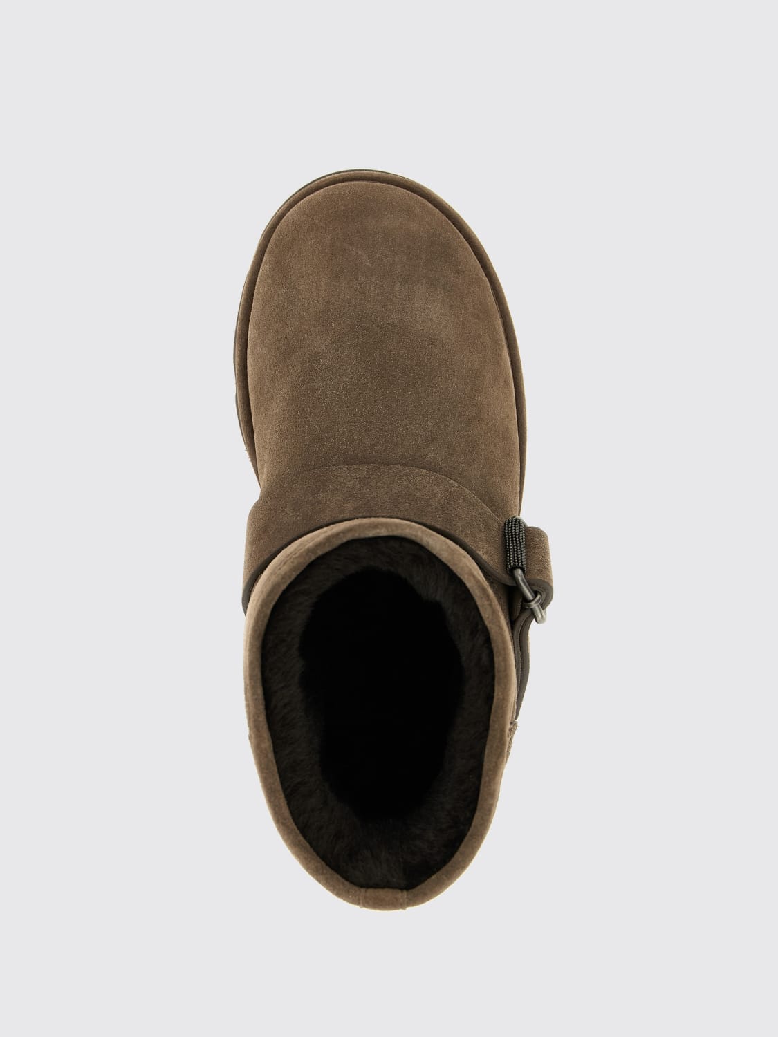 BRUNELLO CUCINELLI STIVALI: Stivaletto Brunello Cucinelli in camoscio con dettaglio monile , Grigio - Img 4