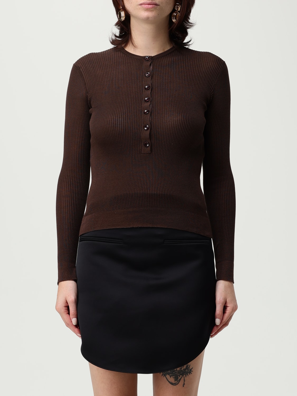 MAGDA BUTRYM PULL: Cardigan femme Magda Butrym, Marron - Img 1