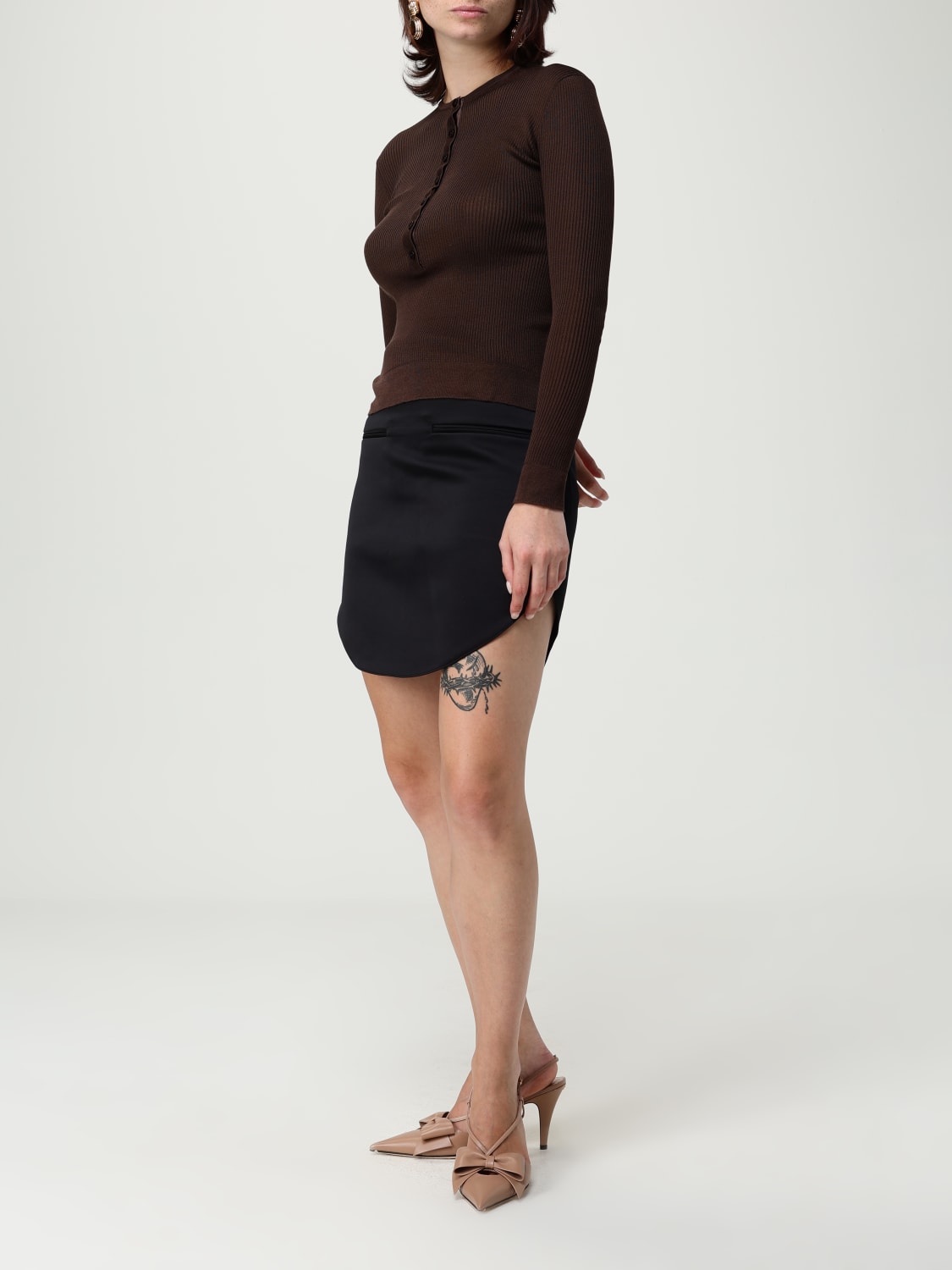 MAGDA BUTRYM PULL: Cardigan femme Magda Butrym, Marron - Img 2