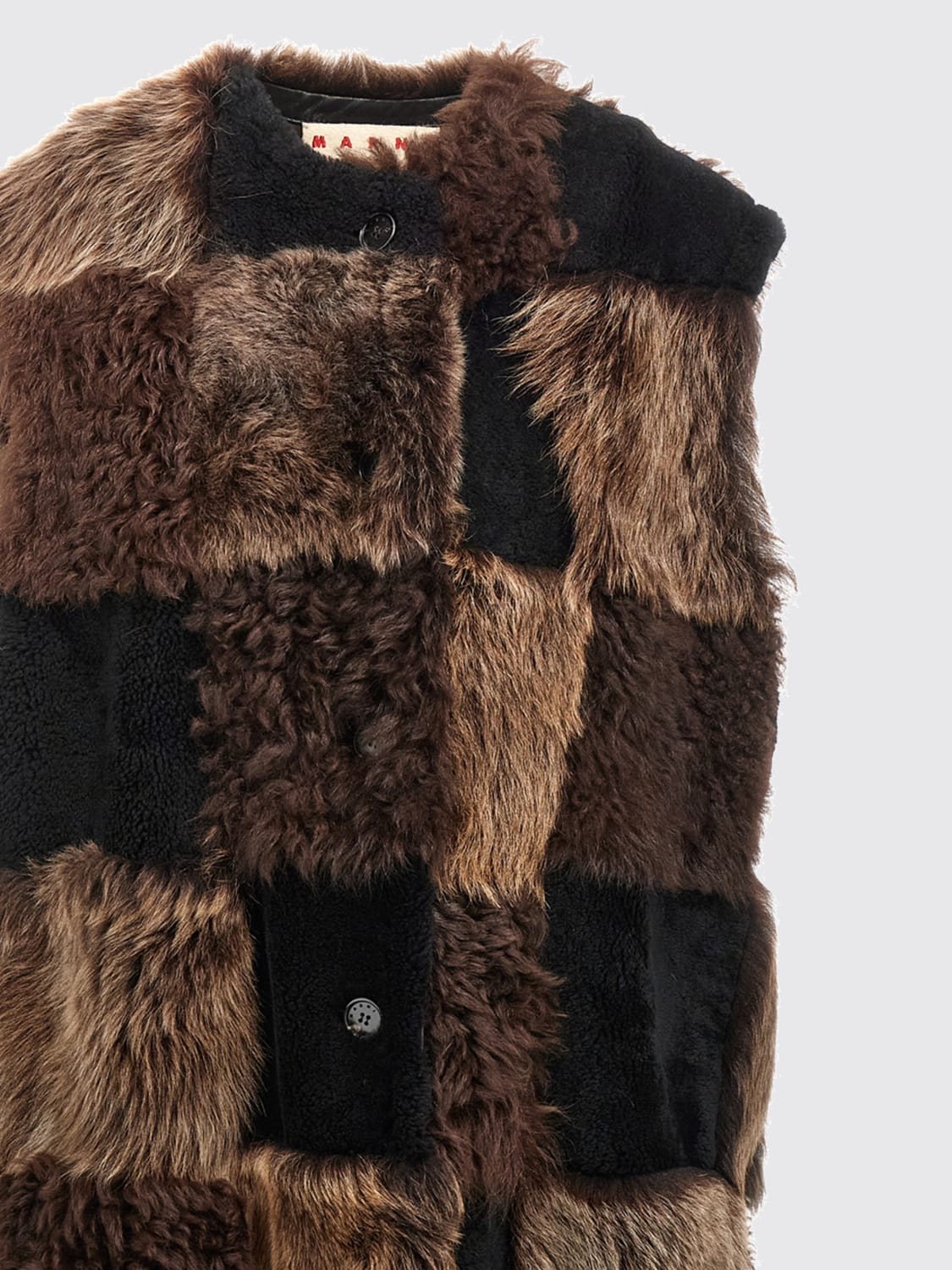 MARNI FUR COAT: Waistcoat woman Marni, Brown - Img 2