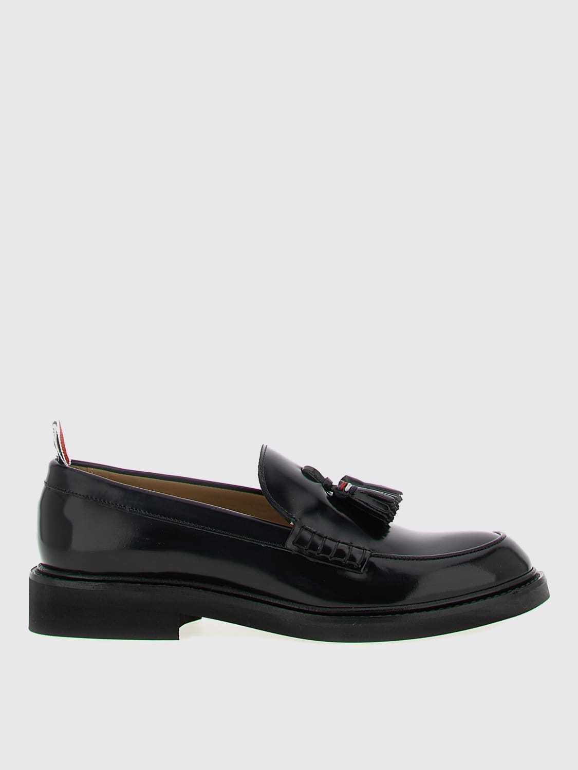 THOM BROWNE MOCASSINI: Mocassino Thom Browne in pelle spazzolata , Nero - Img 1