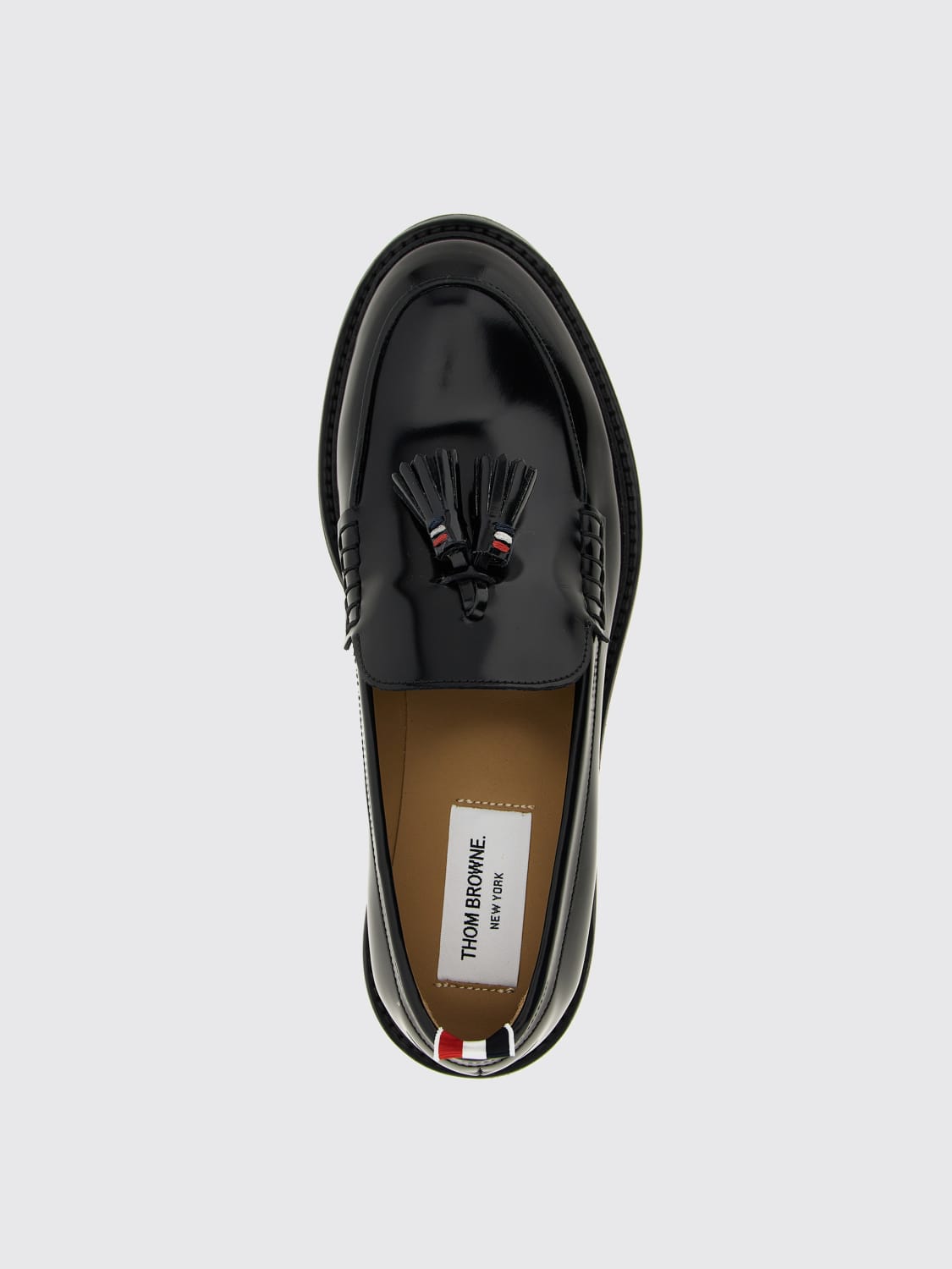 THOM BROWNE MOCASSINI: Mocassino Thom Browne in pelle spazzolata , Nero - Img 4