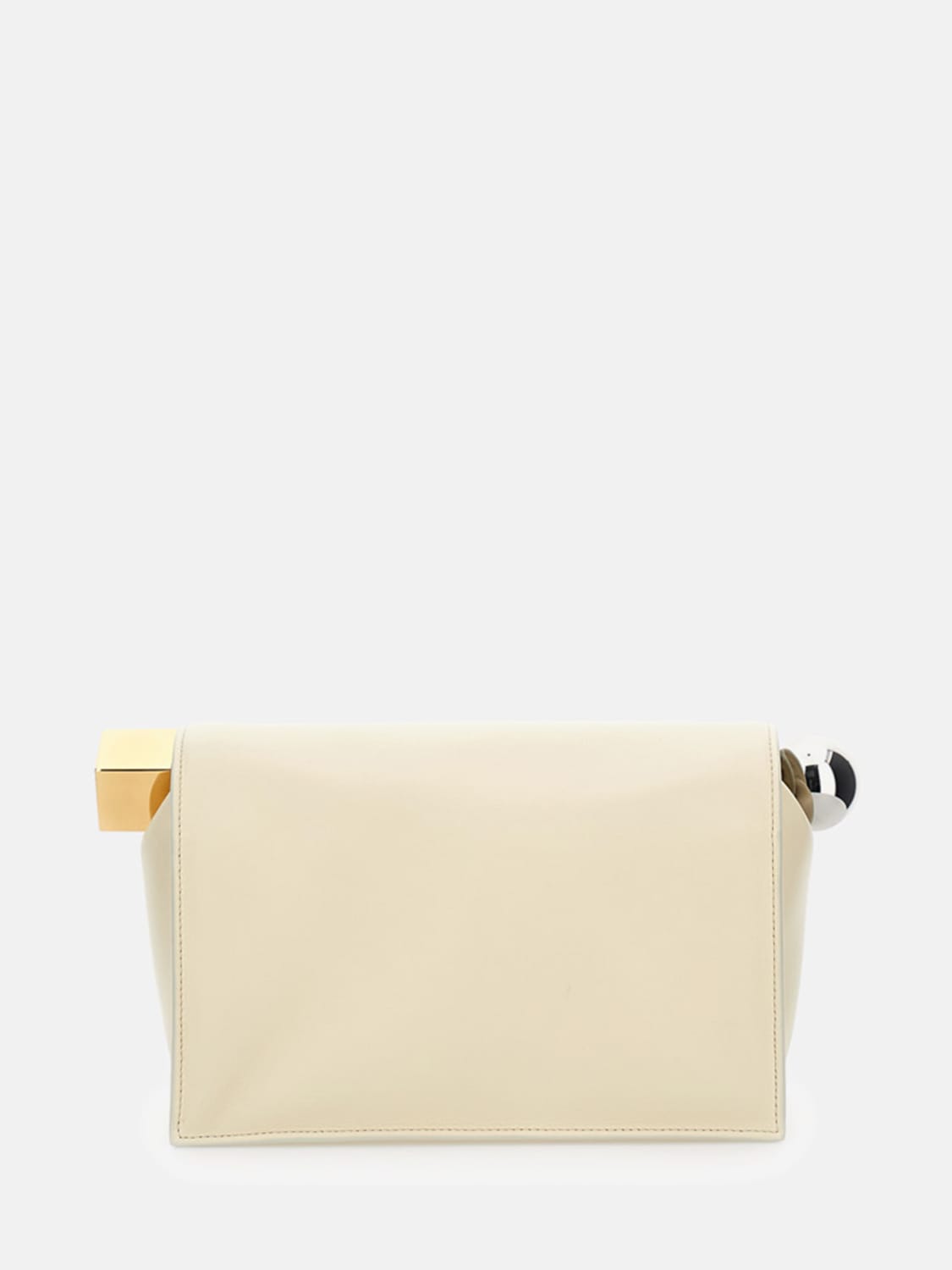 JACQUEMUS CLUTCH: Clutch Rond Carrè Jacquemus in pelle , Bianco - Img 2