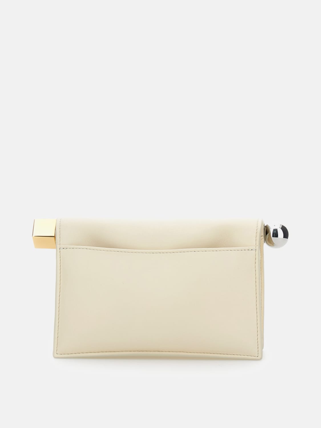 JACQUEMUS CLUTCH: Clutch La Petite Pochete Rond C Jacquemus in pelle, Bianco - Img 2