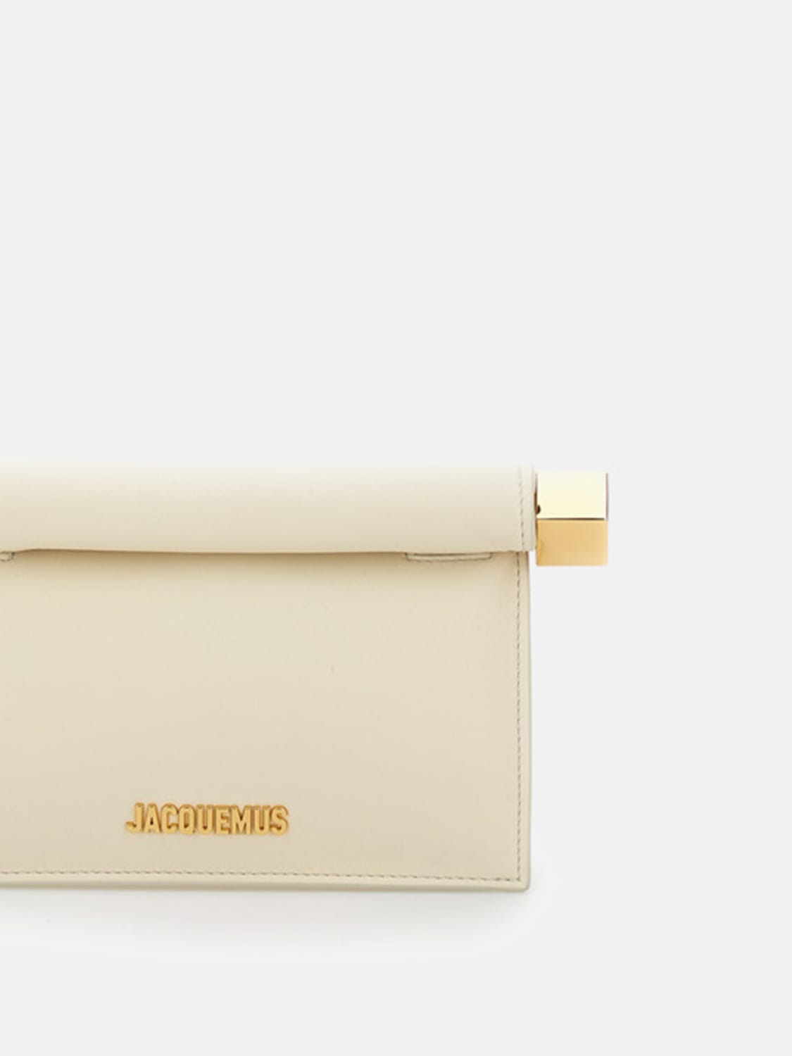 JACQUEMUS CLUTCH: Clutch La Petite Pochete Rond C Jacquemus in pelle, Bianco - Img 4