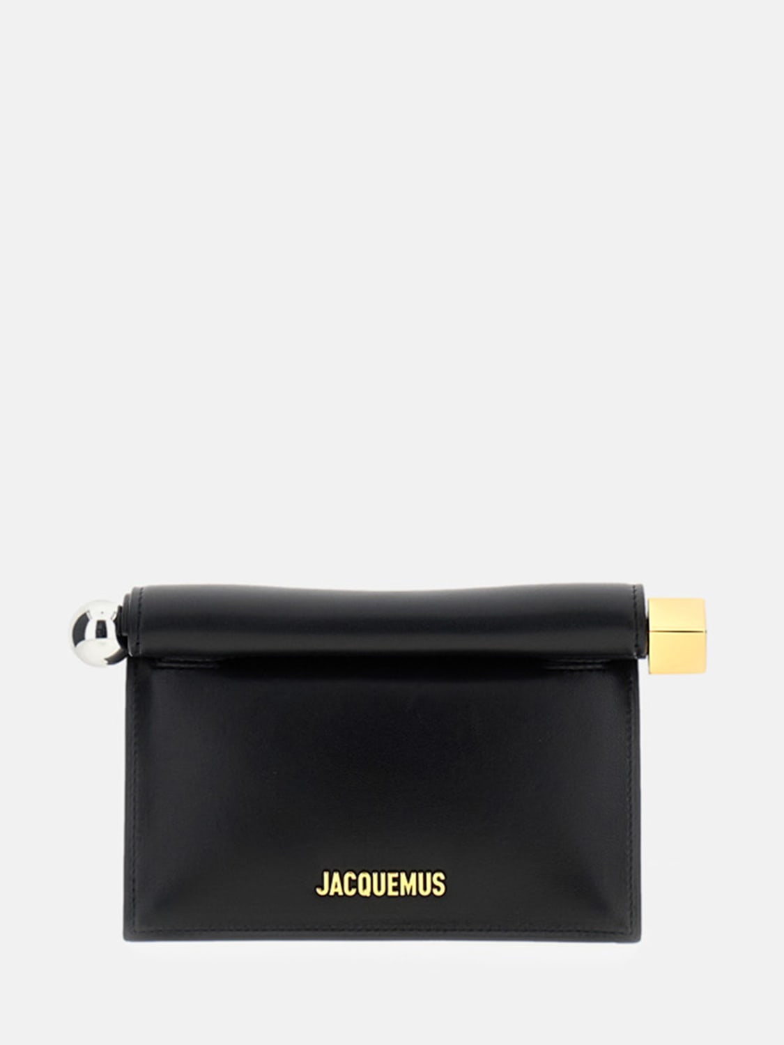 JACQUEMUS CLUTCH: Clutch La Petite Pochete Rond C Jacquemus in pelle, Nero - Img 1