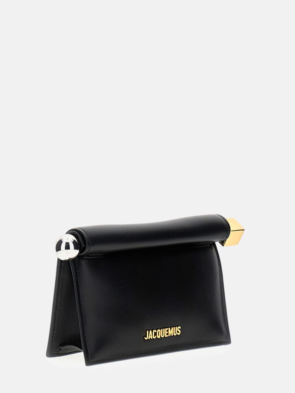 JACQUEMUS CLUTCH: Clutch La Petite Pochete Rond C Jacquemus in pelle, Nero - Img 2