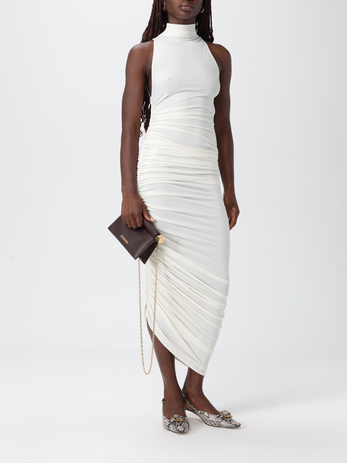 JACQUEMUS CLUTCH: Clutch La Petite Pochete Rond C Jacquemus in pelle, Marrone - Img 2