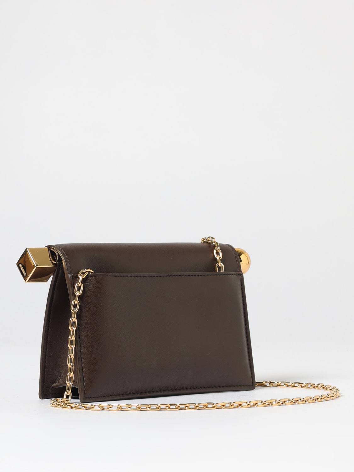 JACQUEMUS CLUTCH: Clutch La Petite Pochete Rond C Jacquemus in pelle, Marrone - Img 3