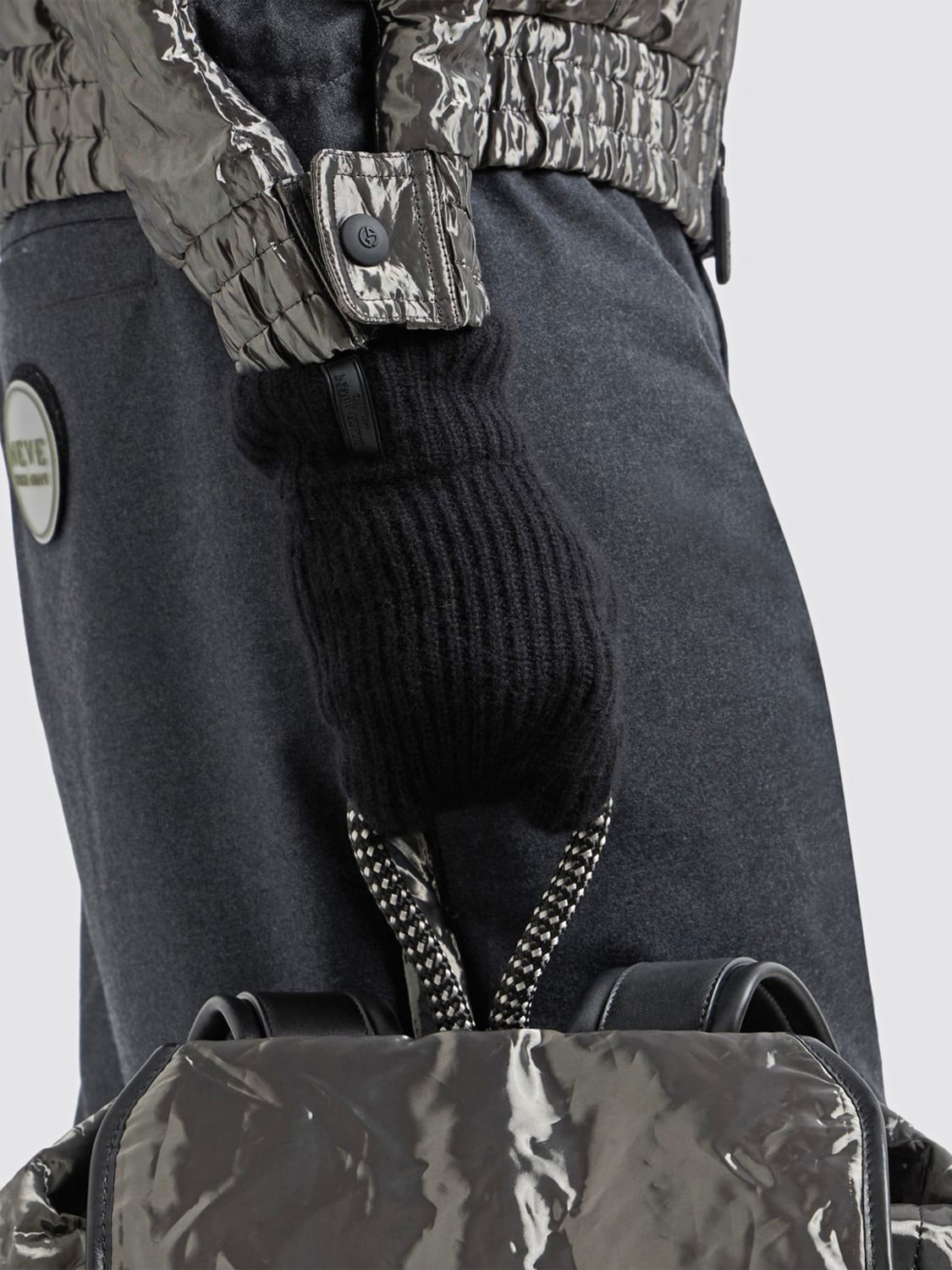 GIORGIO ARMANI GLOVES: Gloves men Giorgio Armani, Black - Img 2