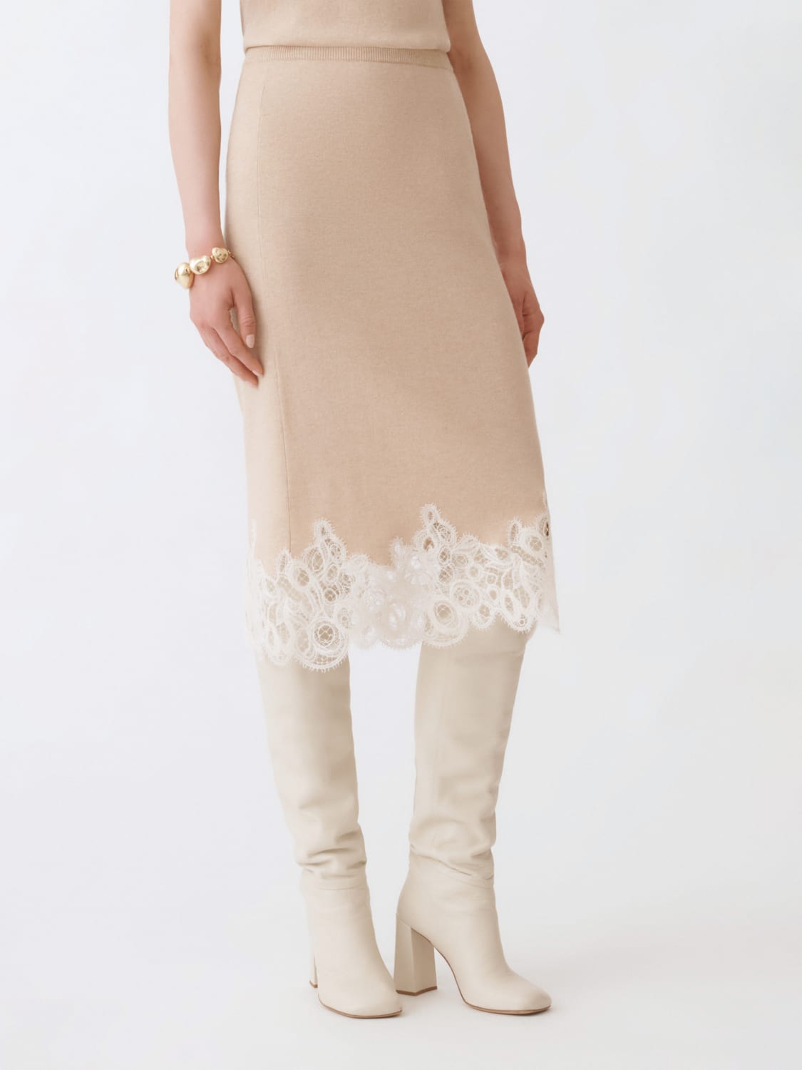 FABIANA FILIPPI 半身裙: 半身裙 女士 Fabiana Filippi, 亚麻色 - Img 1