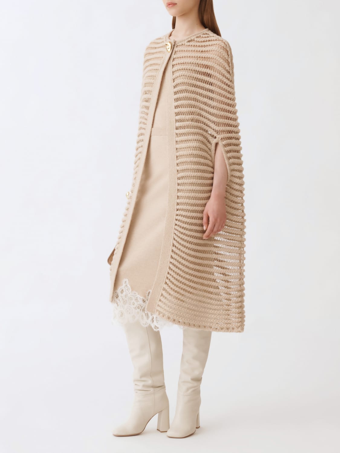 FABIANA FILIPPI 半身裙: 半身裙 女士 Fabiana Filippi, 亚麻色 - Img 2