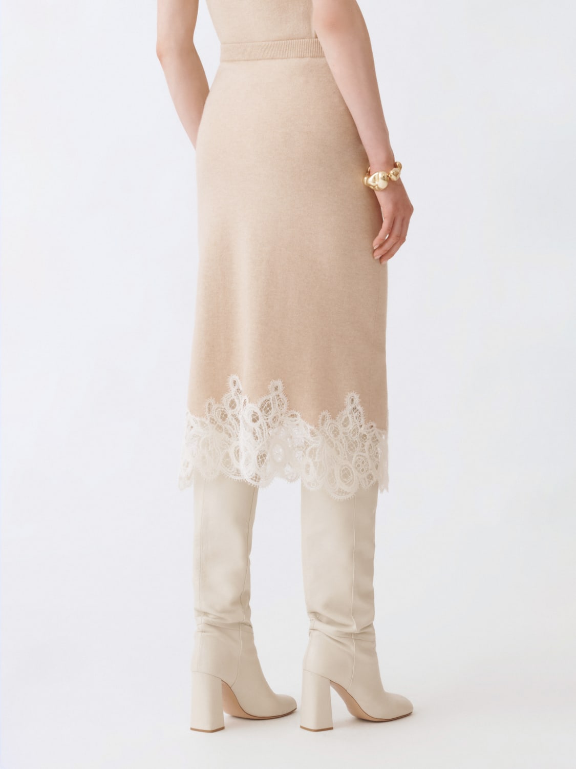 FABIANA FILIPPI 半身裙: 半身裙 女士 Fabiana Filippi, 亚麻色 - Img 3