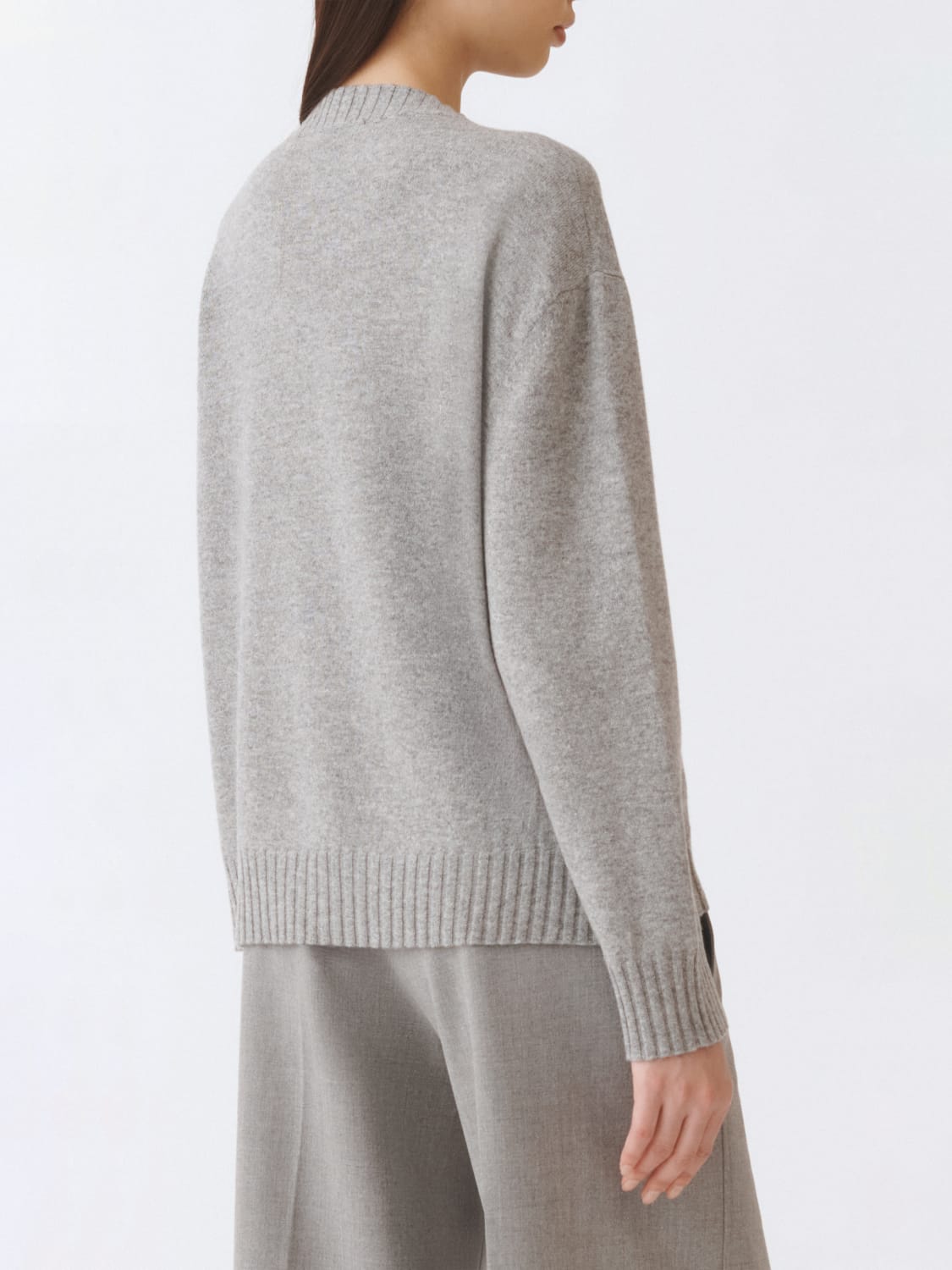 FABIANA FILIPPI MAGLIA: Maglia a girocollo in misto cashmere Fabiana Filippi, Grigio - Img 3