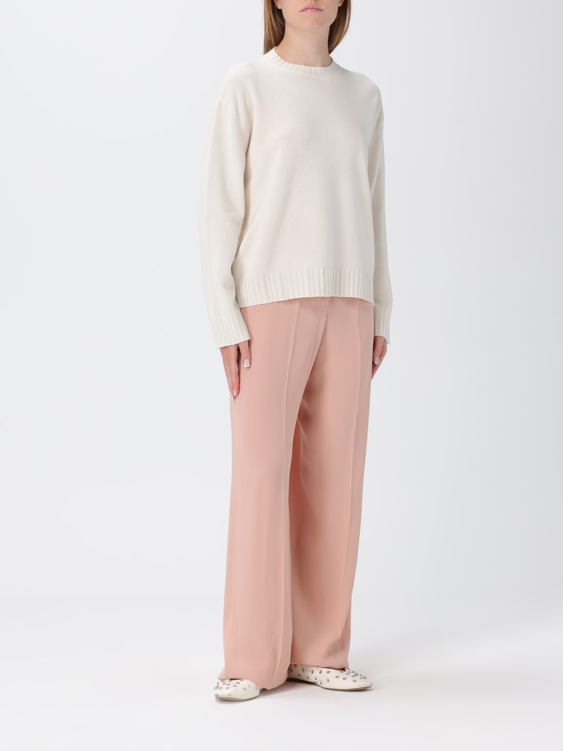 FABIANA FILIPPI MAGLIA: Maglia a girocollo in misto cashmere Fabiana Filippi, Beige - Img 2