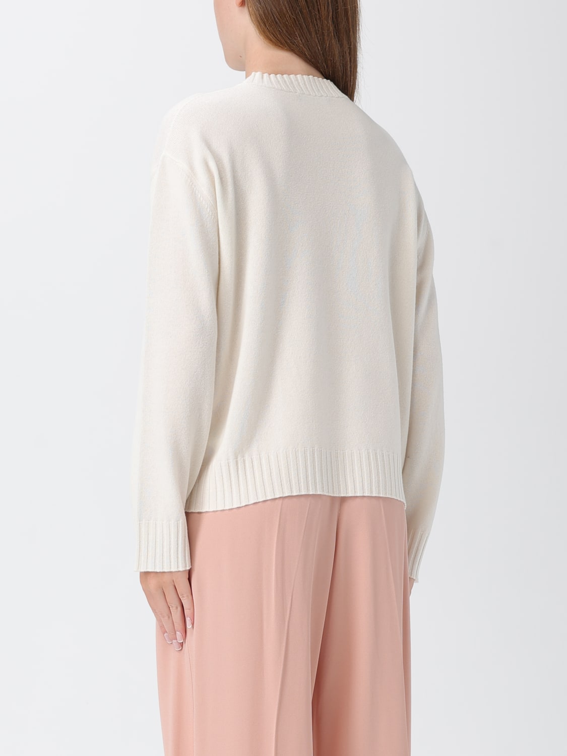 FABIANA FILIPPI MAGLIA: Maglia a girocollo in misto cashmere Fabiana Filippi, Beige - Img 3