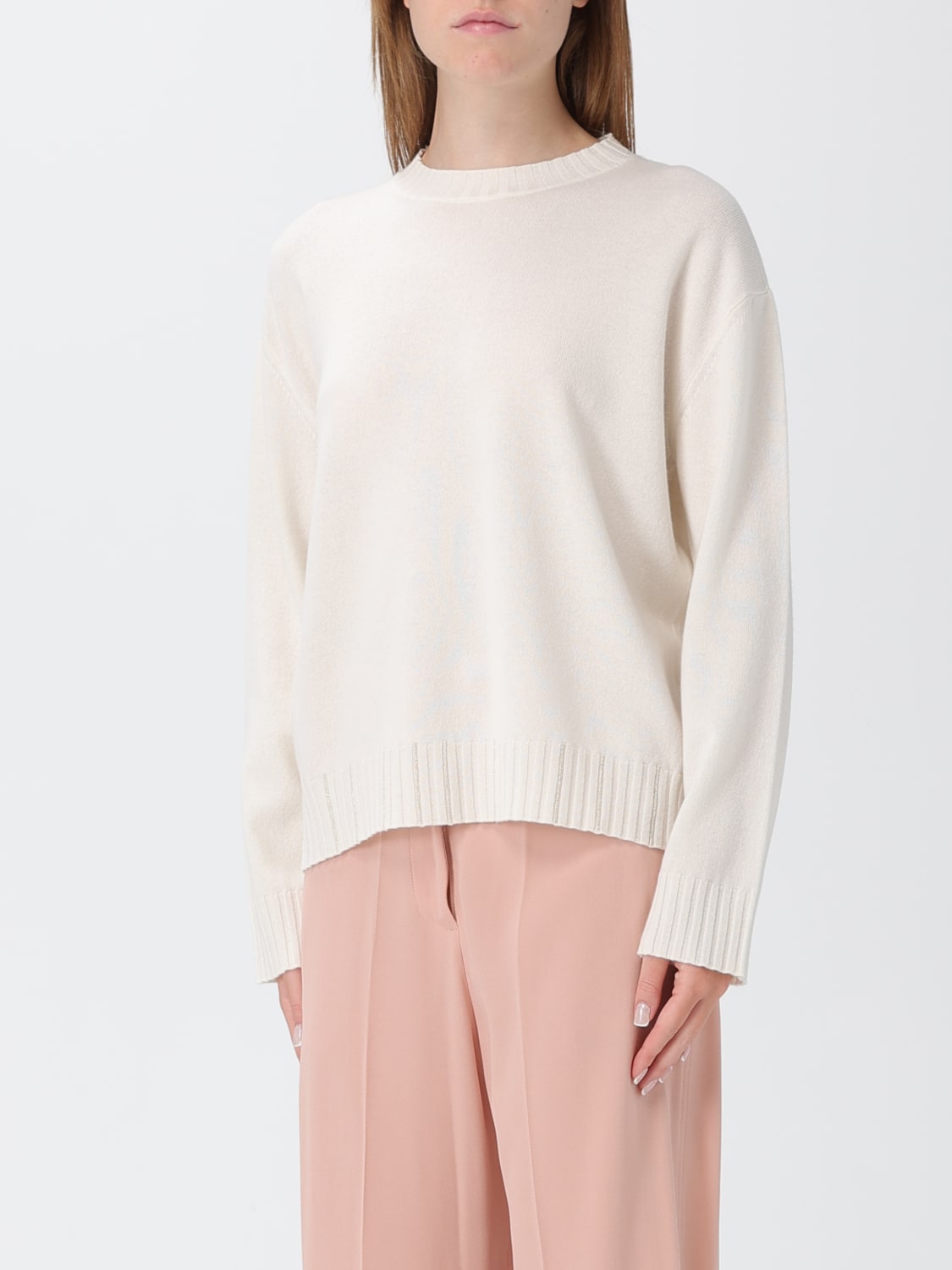 FABIANA FILIPPI MAGLIA: Maglia a girocollo in misto cashmere Fabiana Filippi, Beige - Img 4