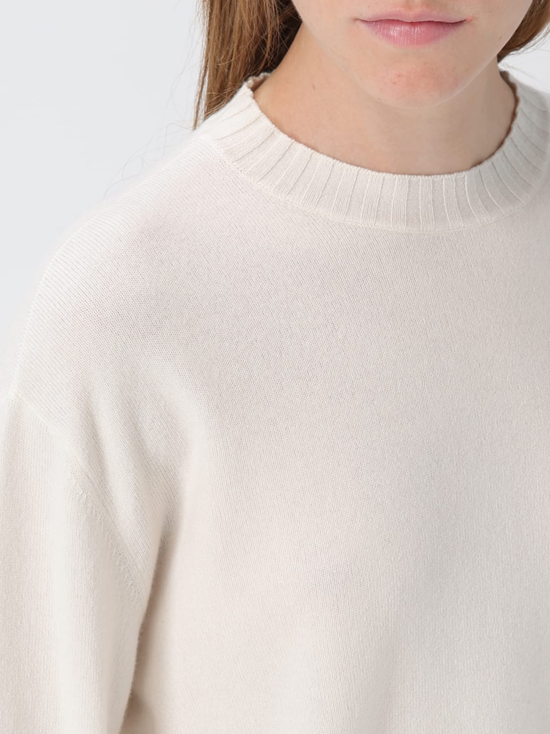 FABIANA FILIPPI MAGLIA: Maglia a girocollo in misto cashmere Fabiana Filippi, Beige - Img 5