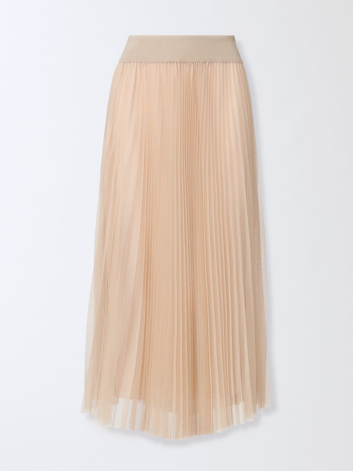 FABIANA FILIPPI GONNA: Gonna midi Fabiana Filippi in crêpe plissettato , Beige - Img 5